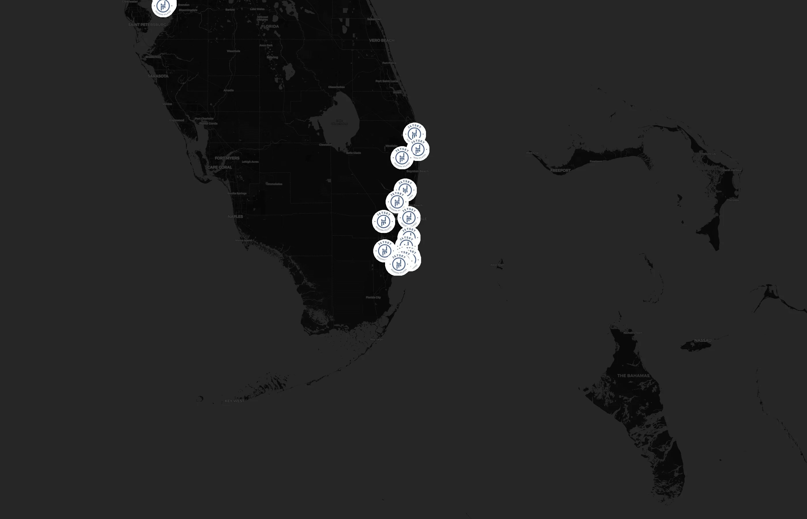 JETSET Pilates city distribution