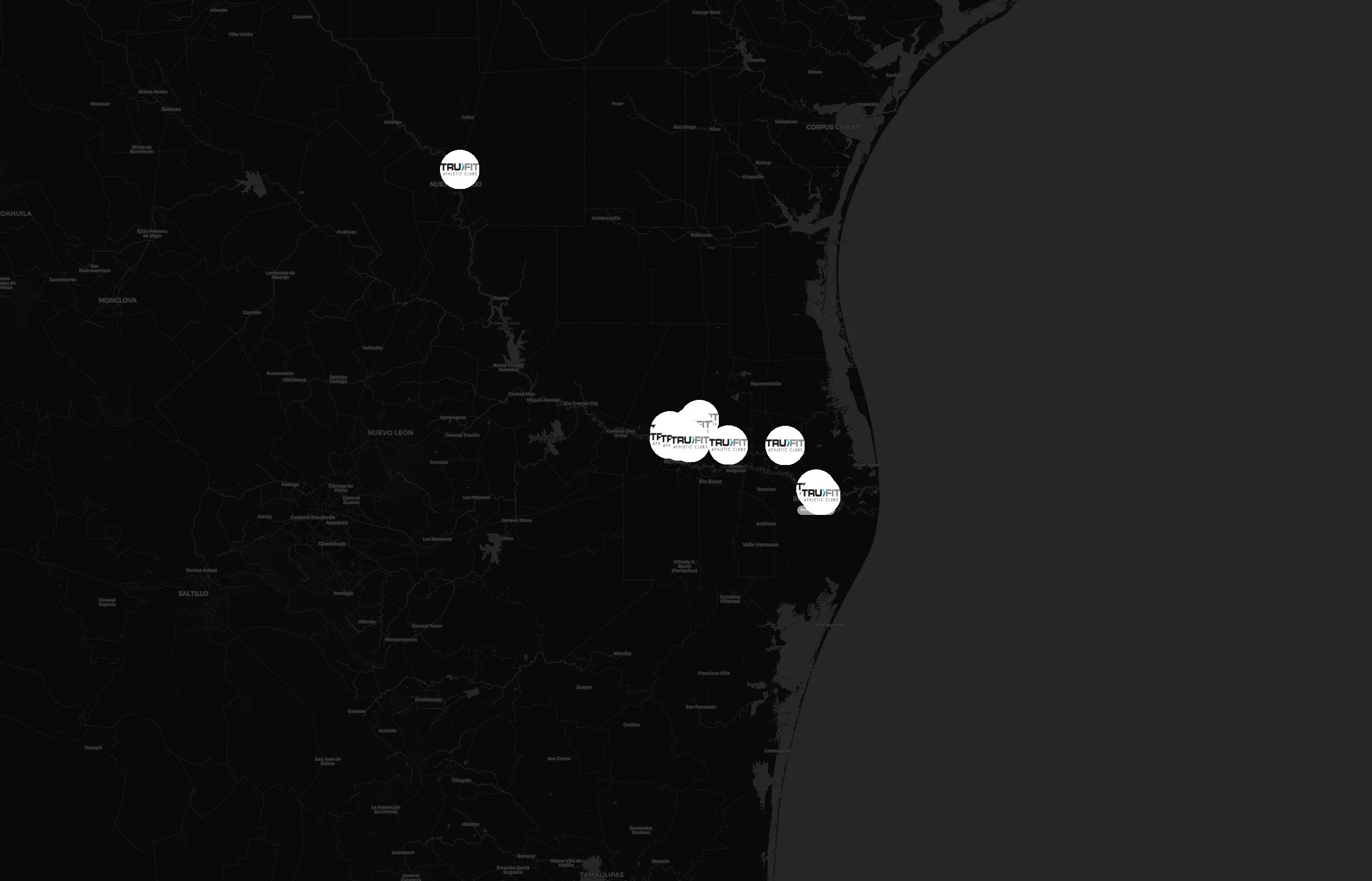 TruFit Athletic Clubs city distribution