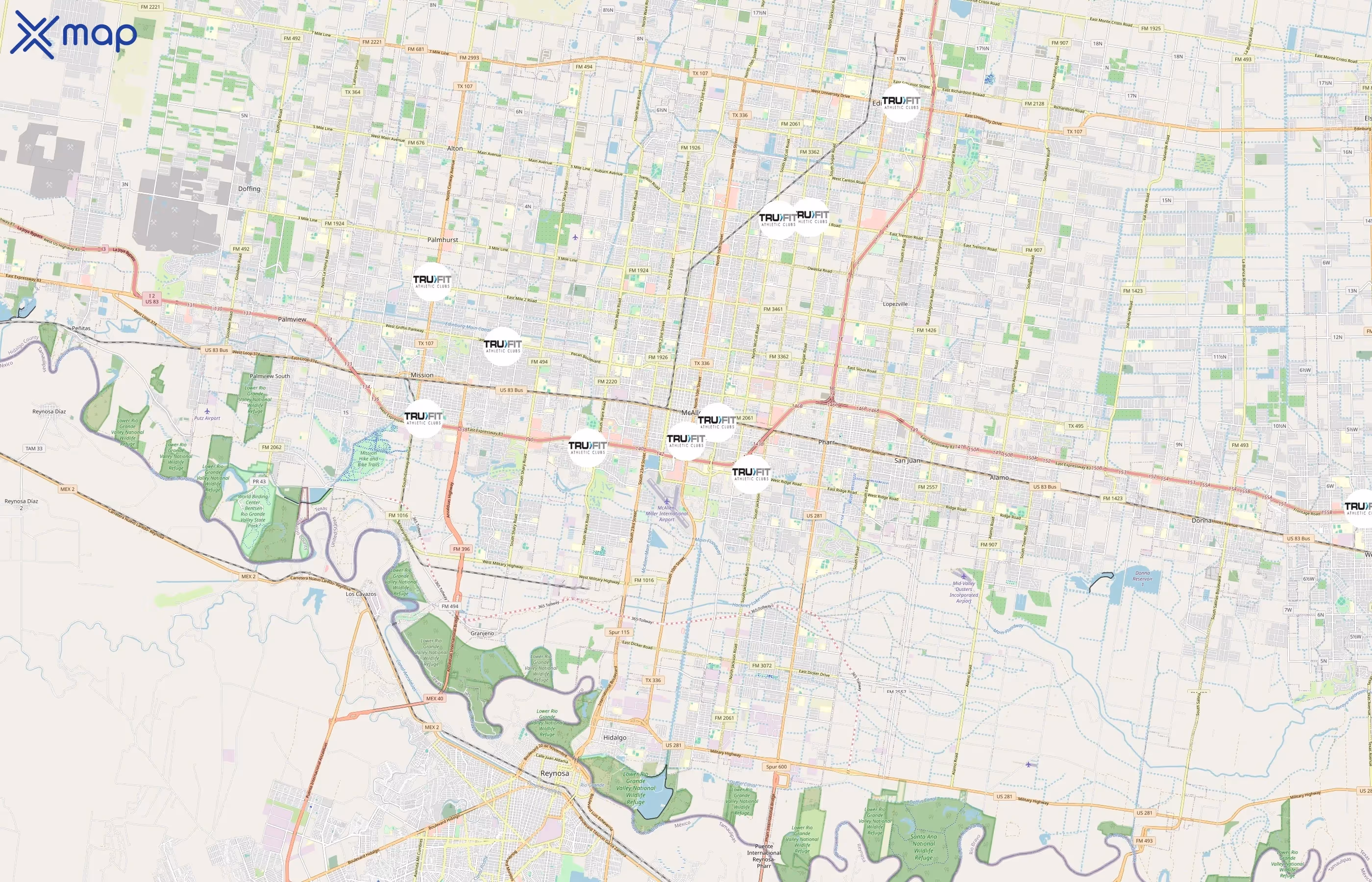 TruFit Athletic Clubs area coverage
