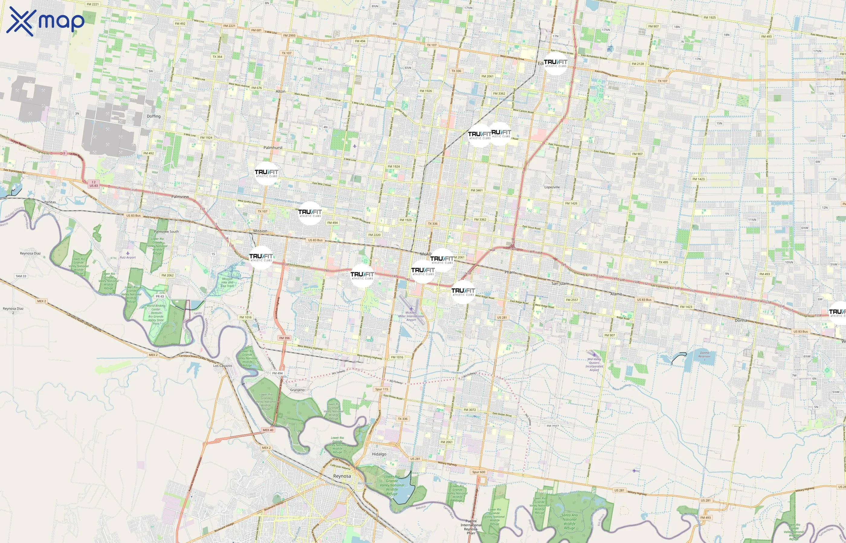 TruFit Athletic Clubs area coverage