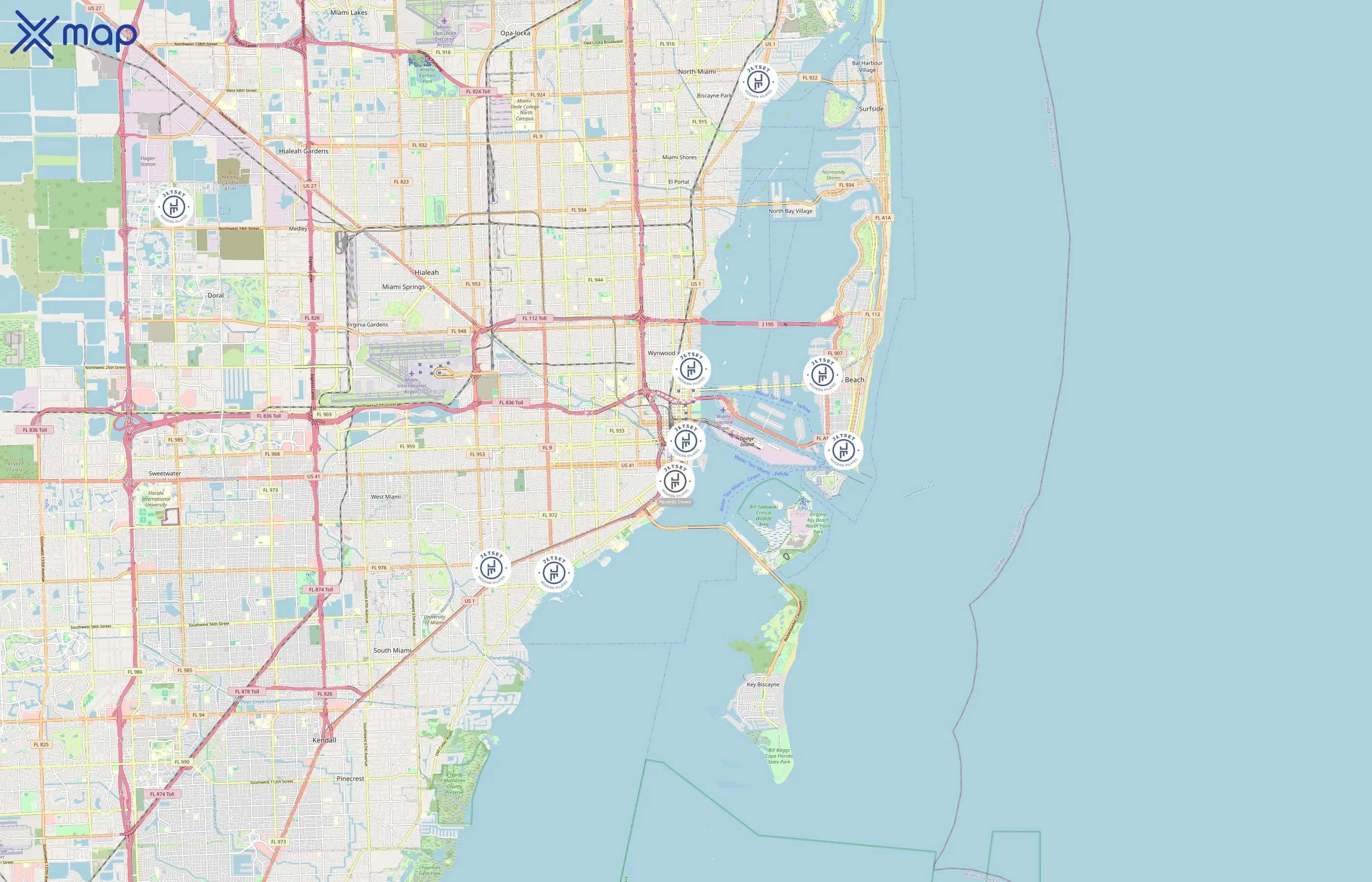 JETSET Pilates area coverage