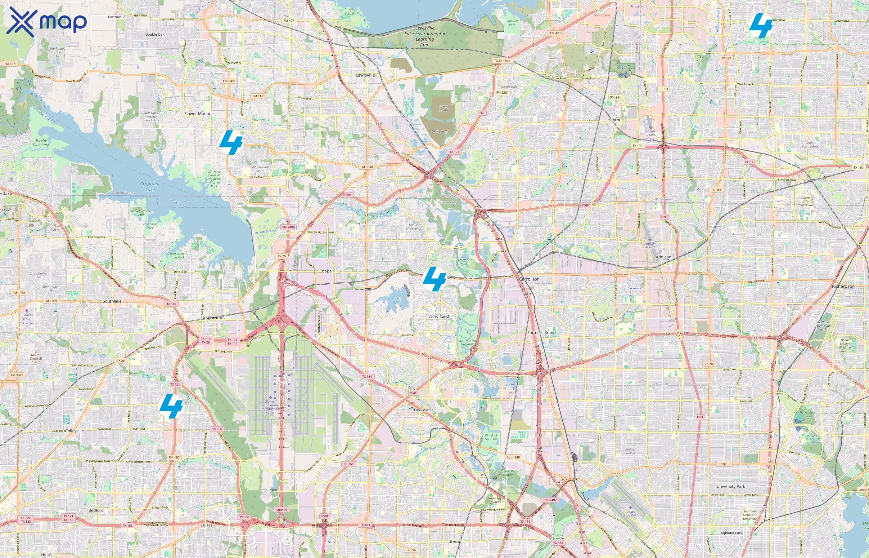 CLUB4 Fitness area coverage