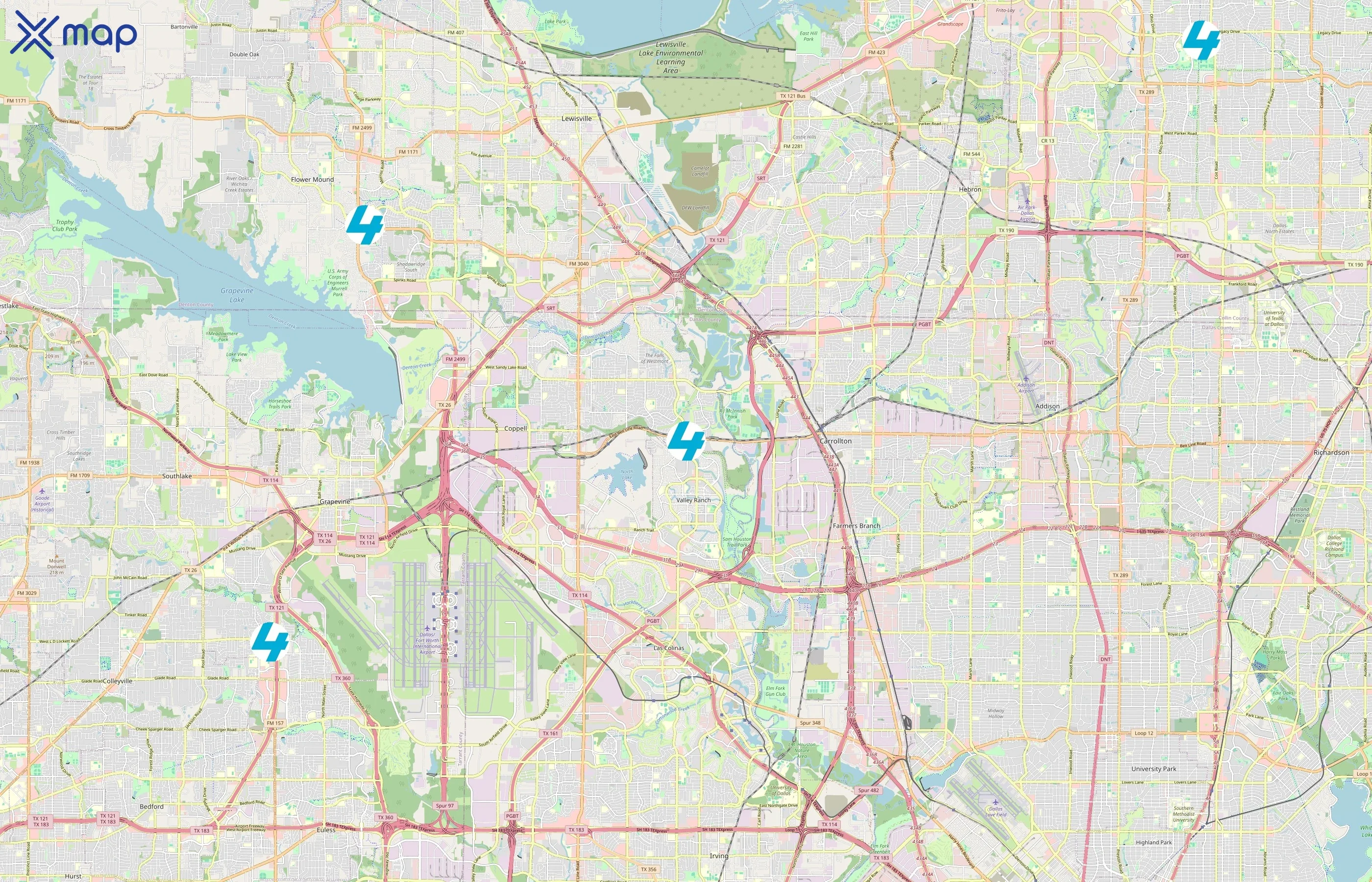 CLUB4 Fitness area coverage