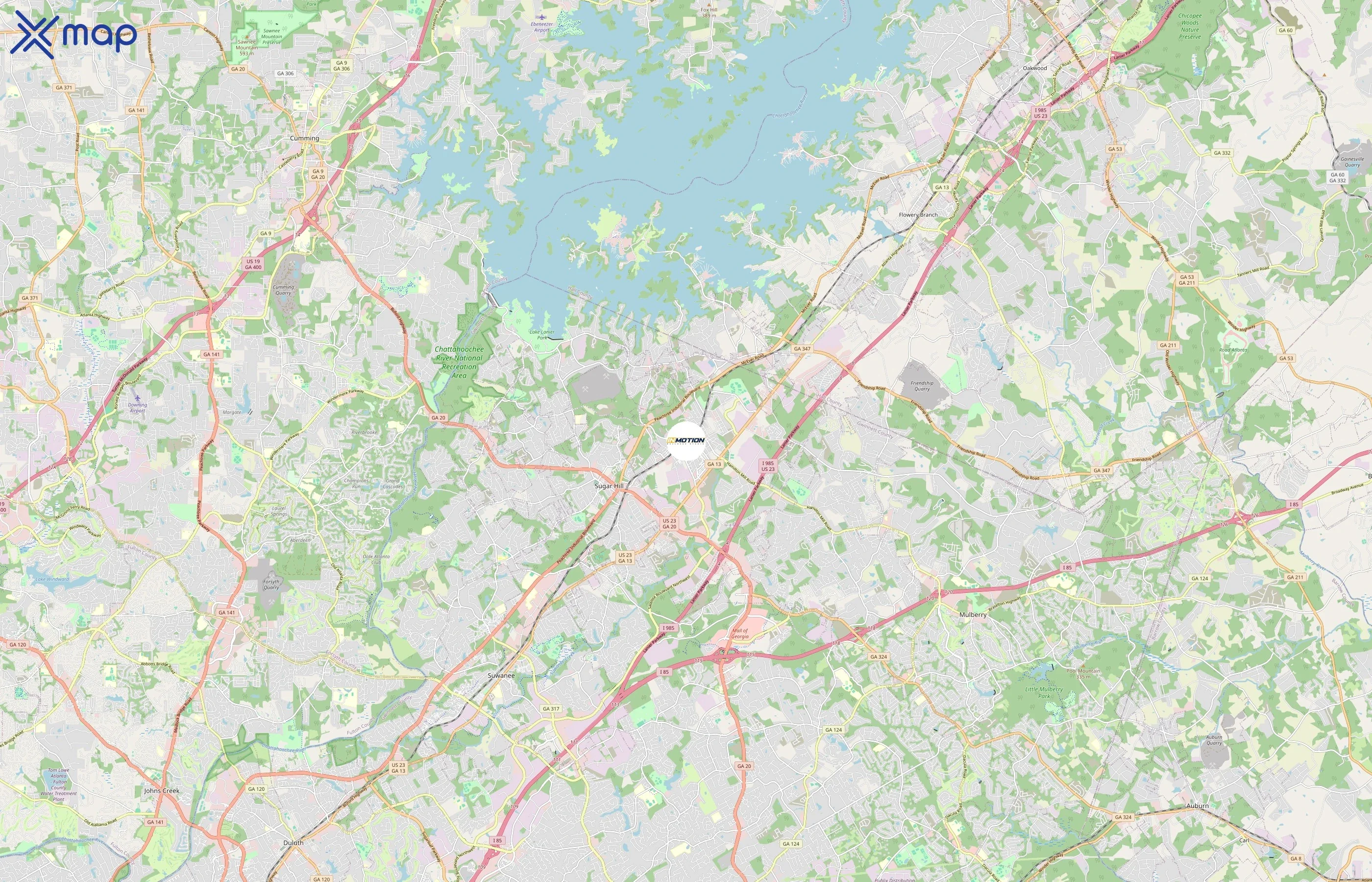 InMotion Wellness Studio area coverage