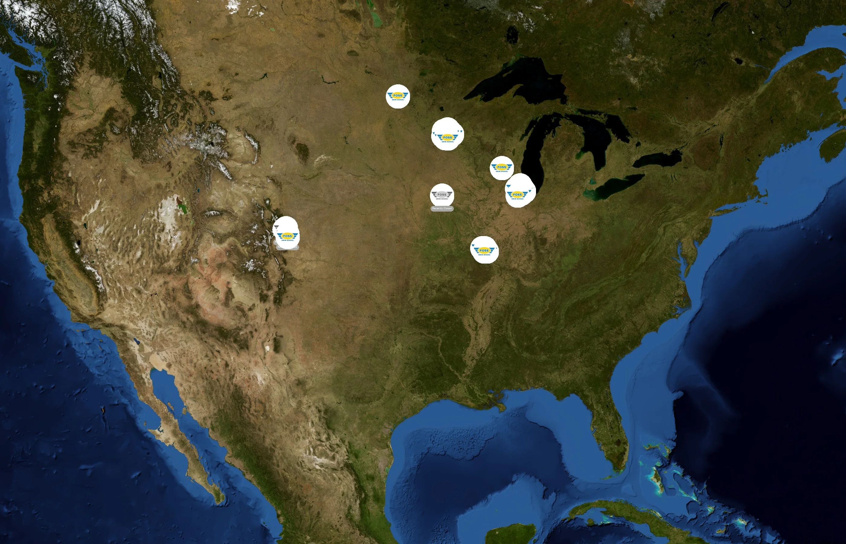 Foss Swim School state distribution