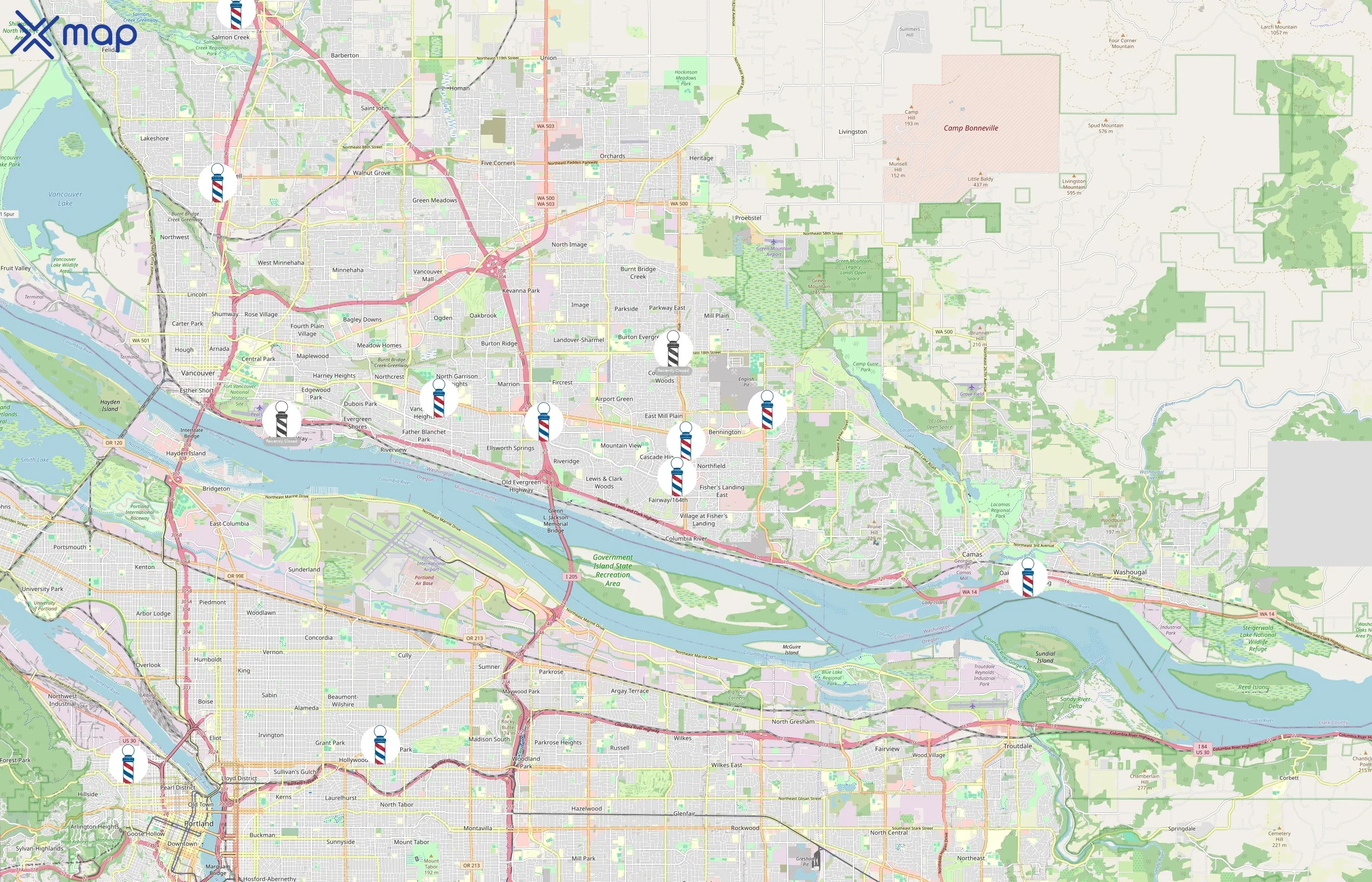 The Barbers area coverage