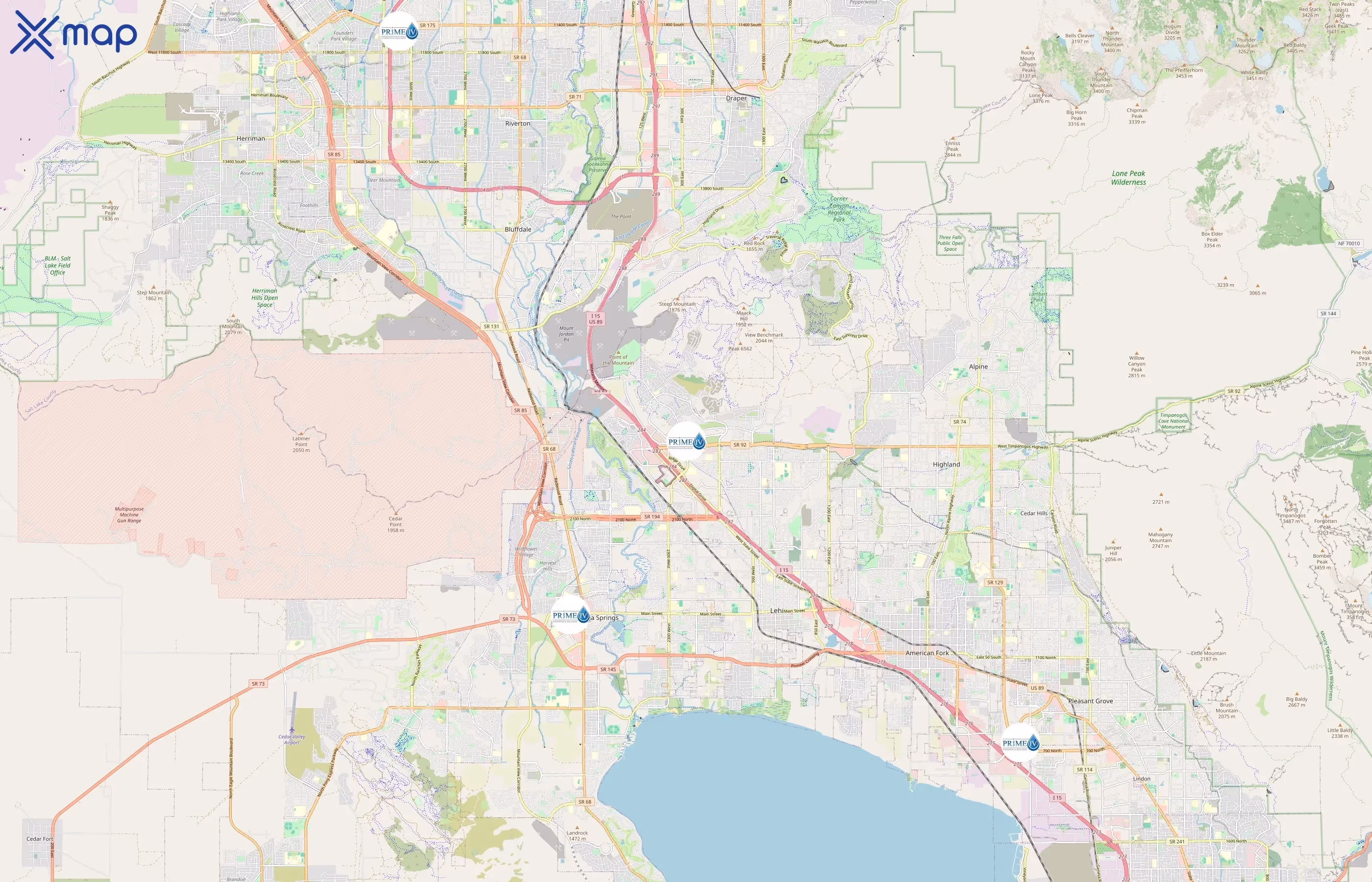 Prime IV Hydration & Wellness area coverage