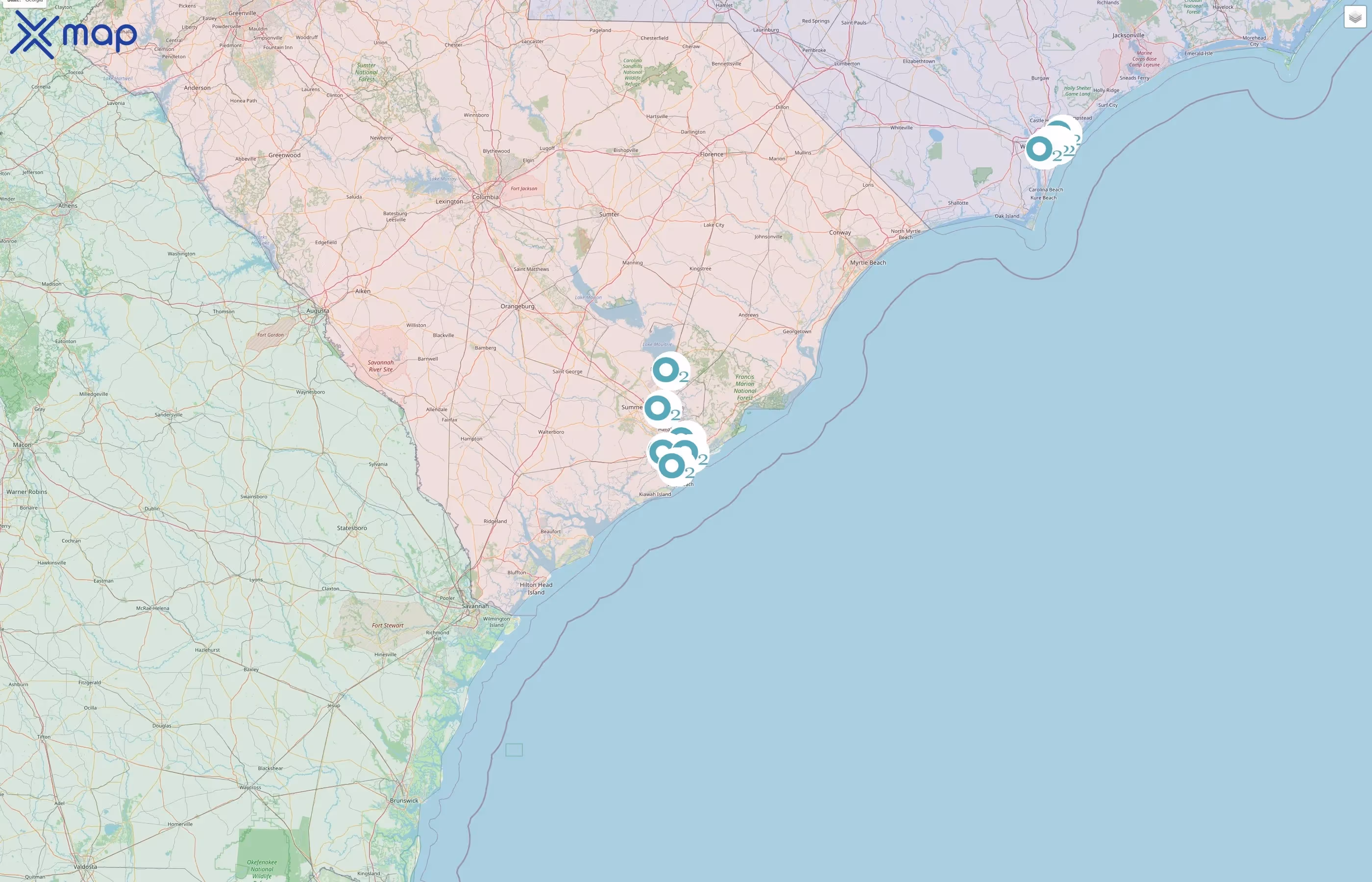 O2 Fitness street hotspots