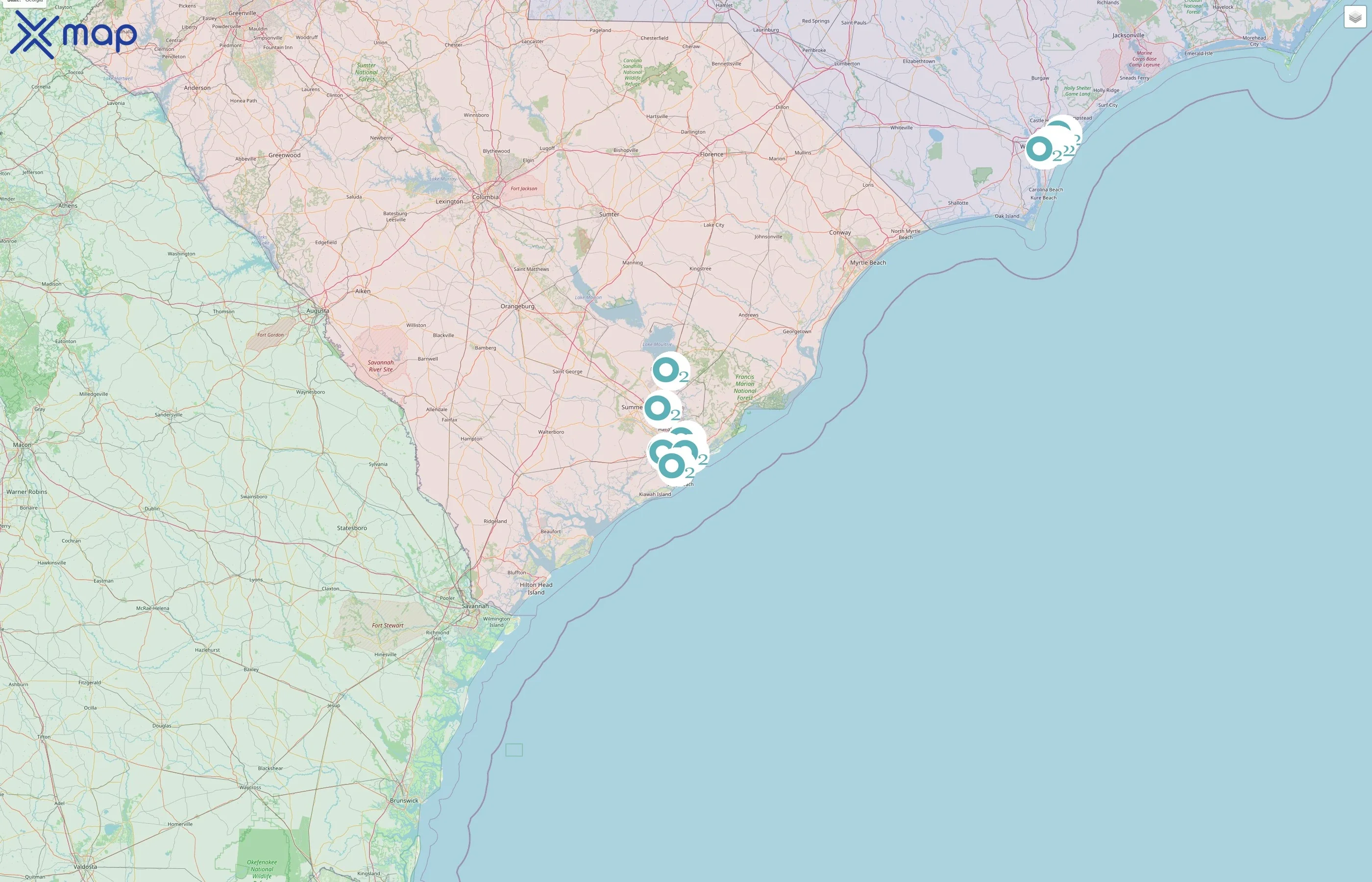 O2 Fitness street hotspots