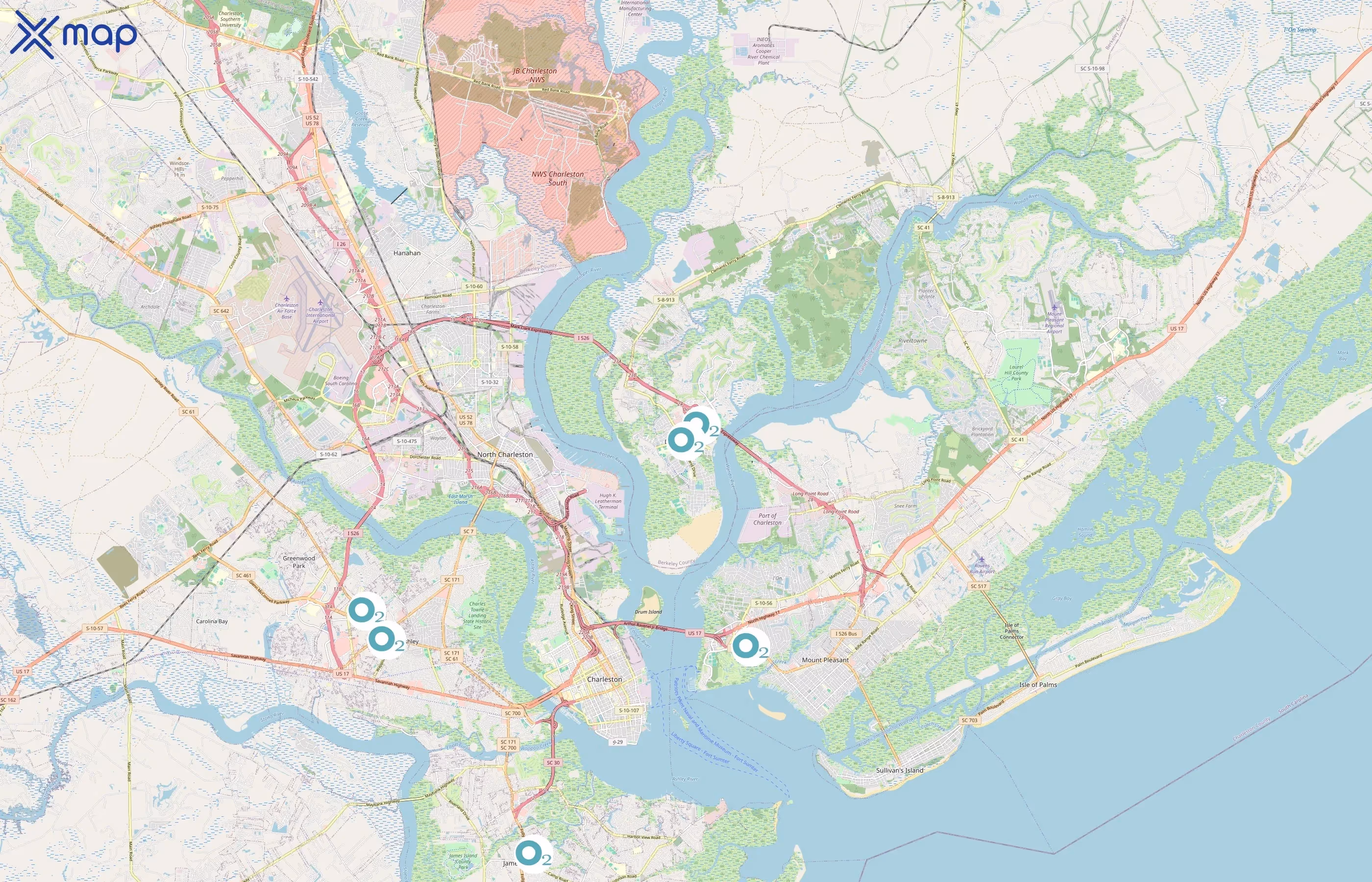 O2 Fitness area coverage