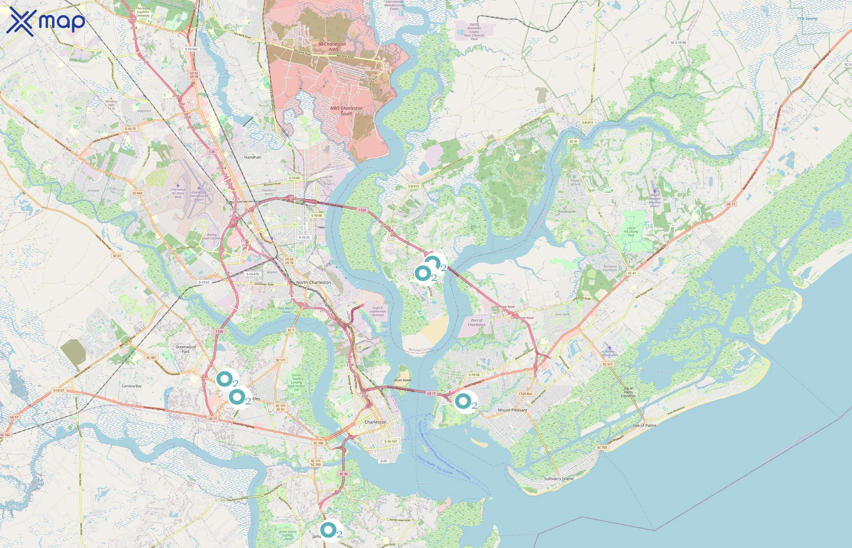 O2 Fitness area coverage