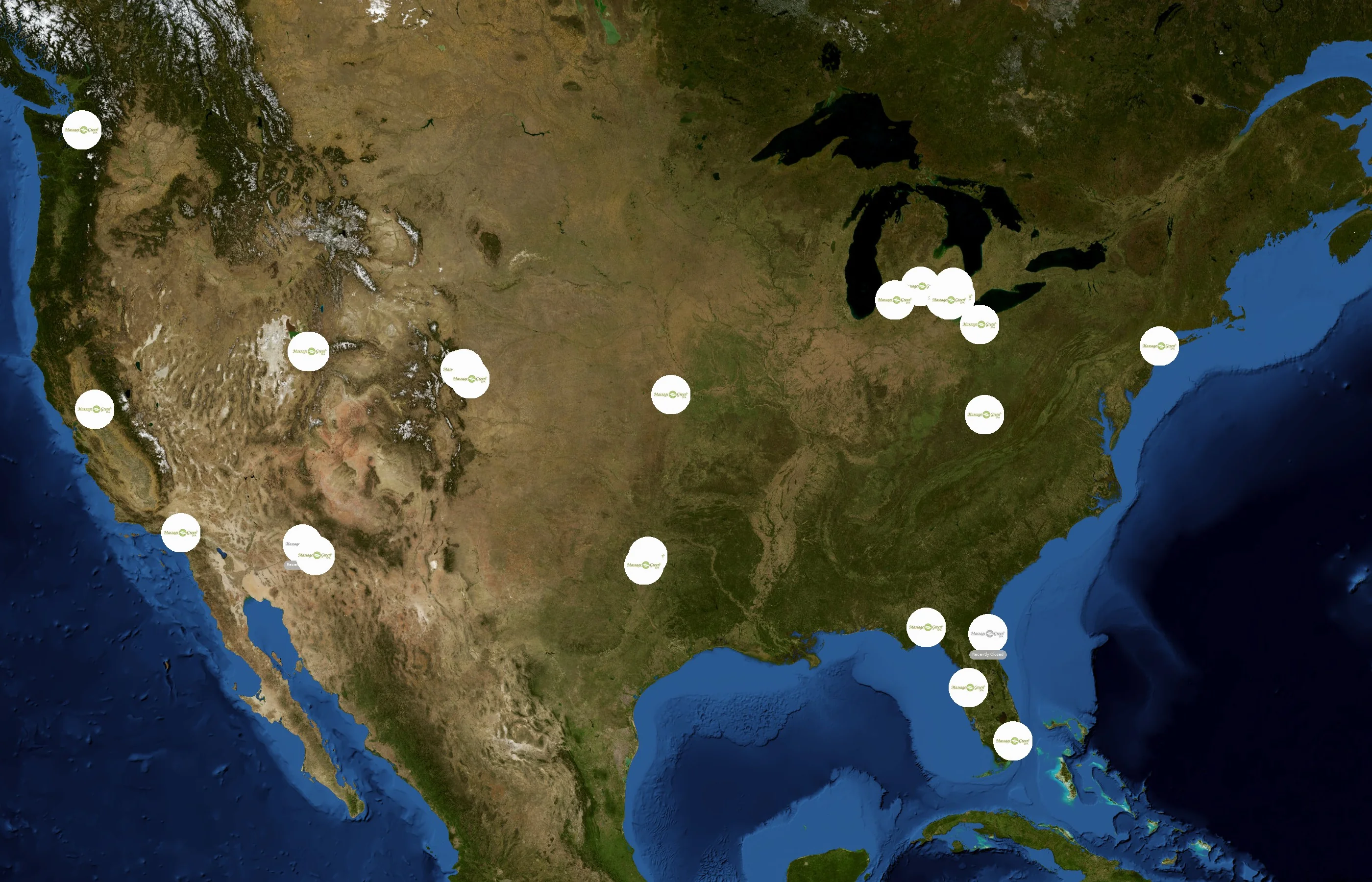 Massage Green Spa state distribution