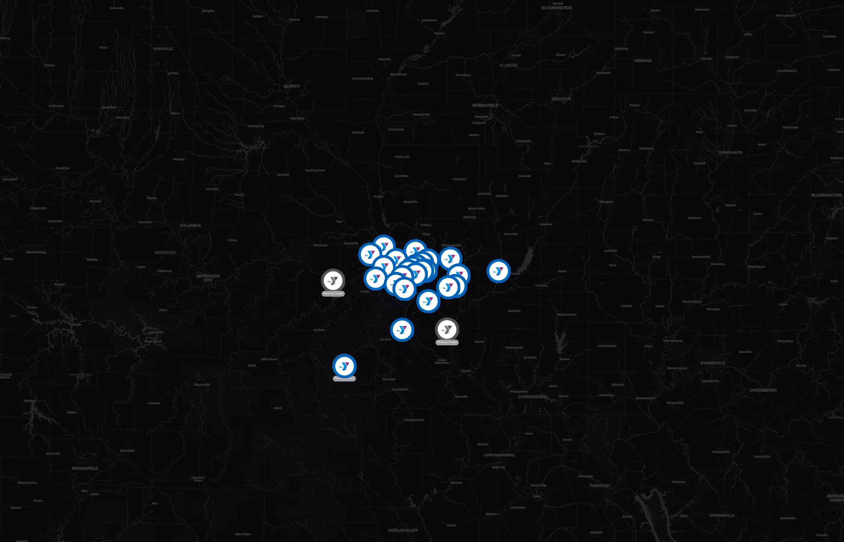 Gateway Region YMCA city distribution