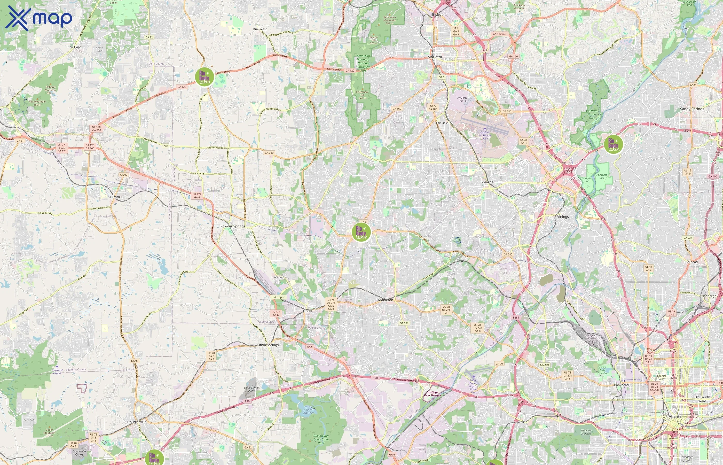 Rio Body Wax area coverage