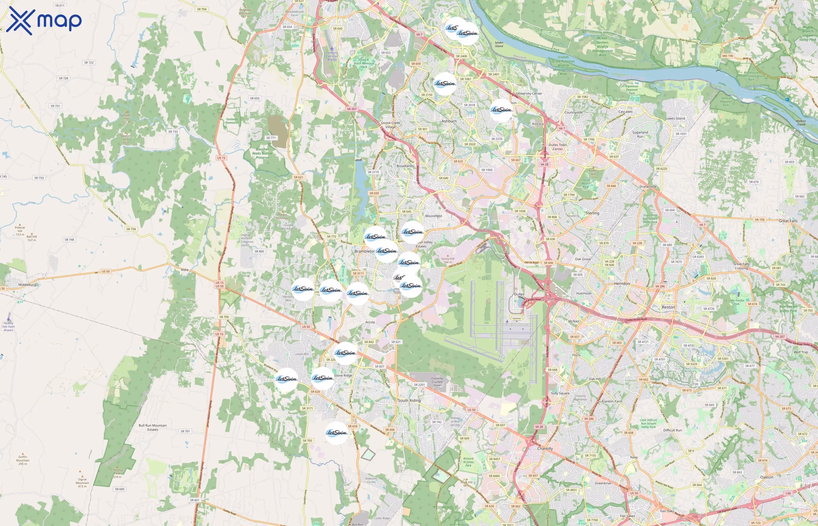 LetSwim area coverage