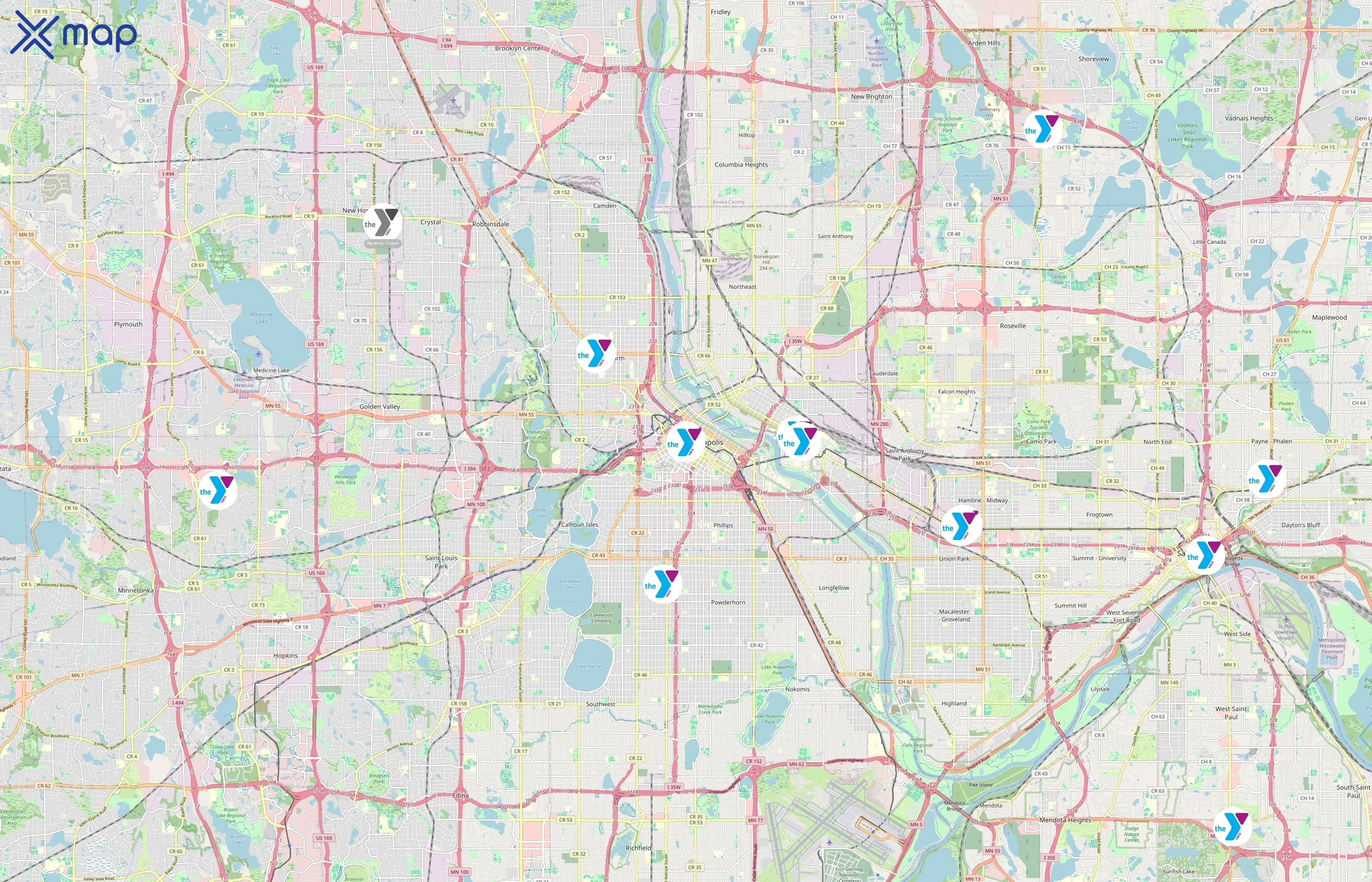 YMCA of the North area coverage