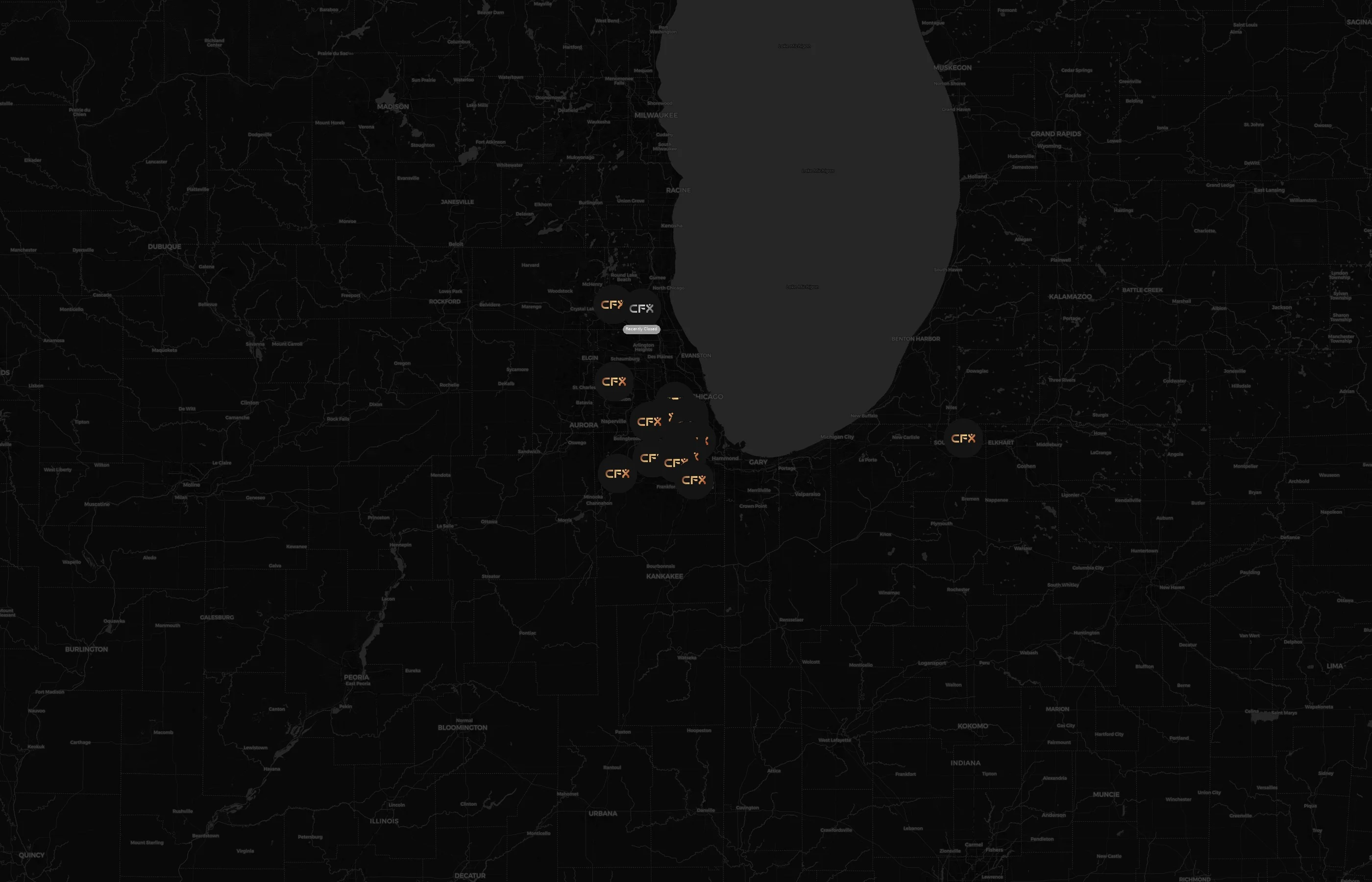 CFX Fitness city distribution