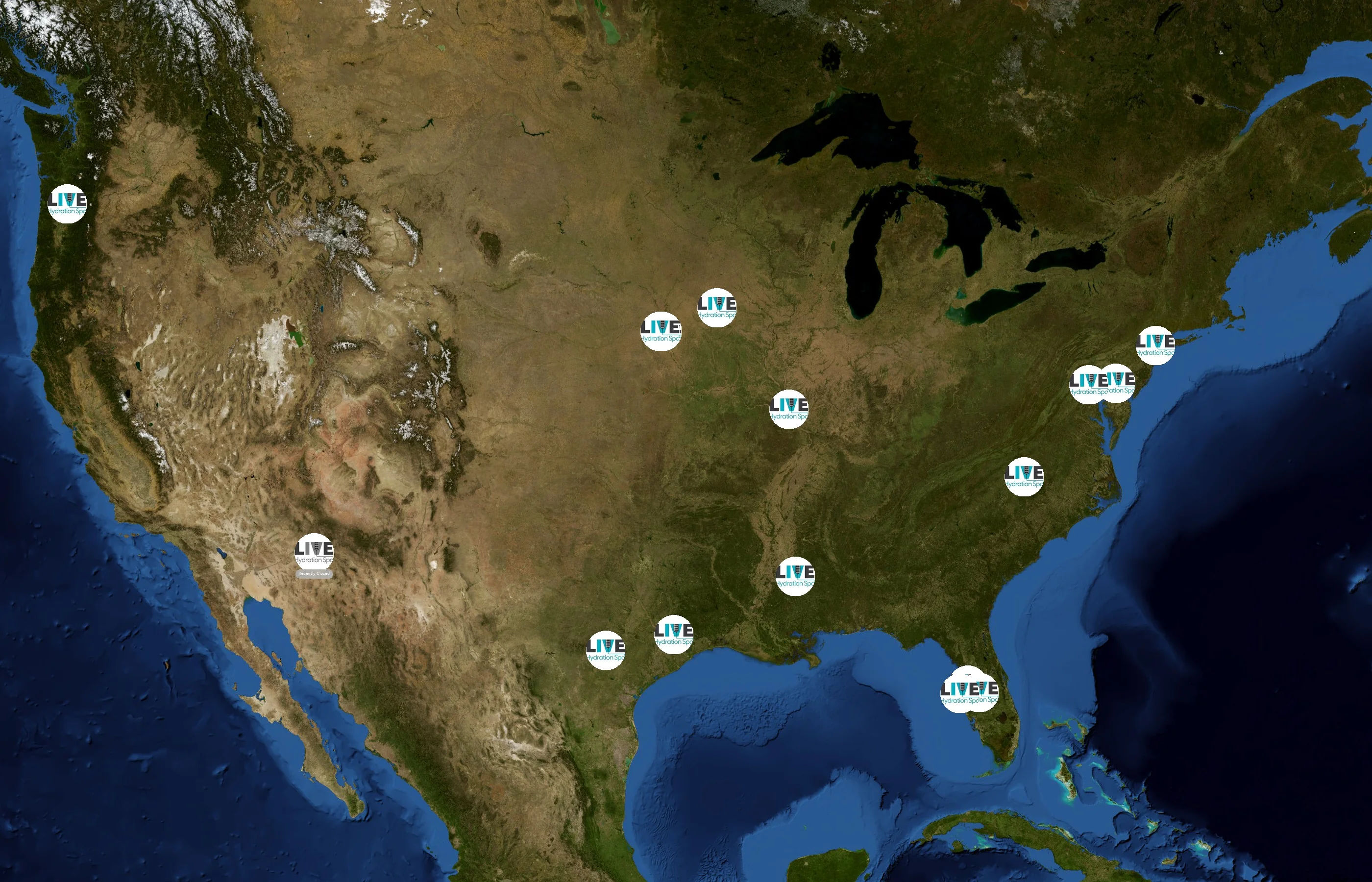 Live Hydration Spa state distribution