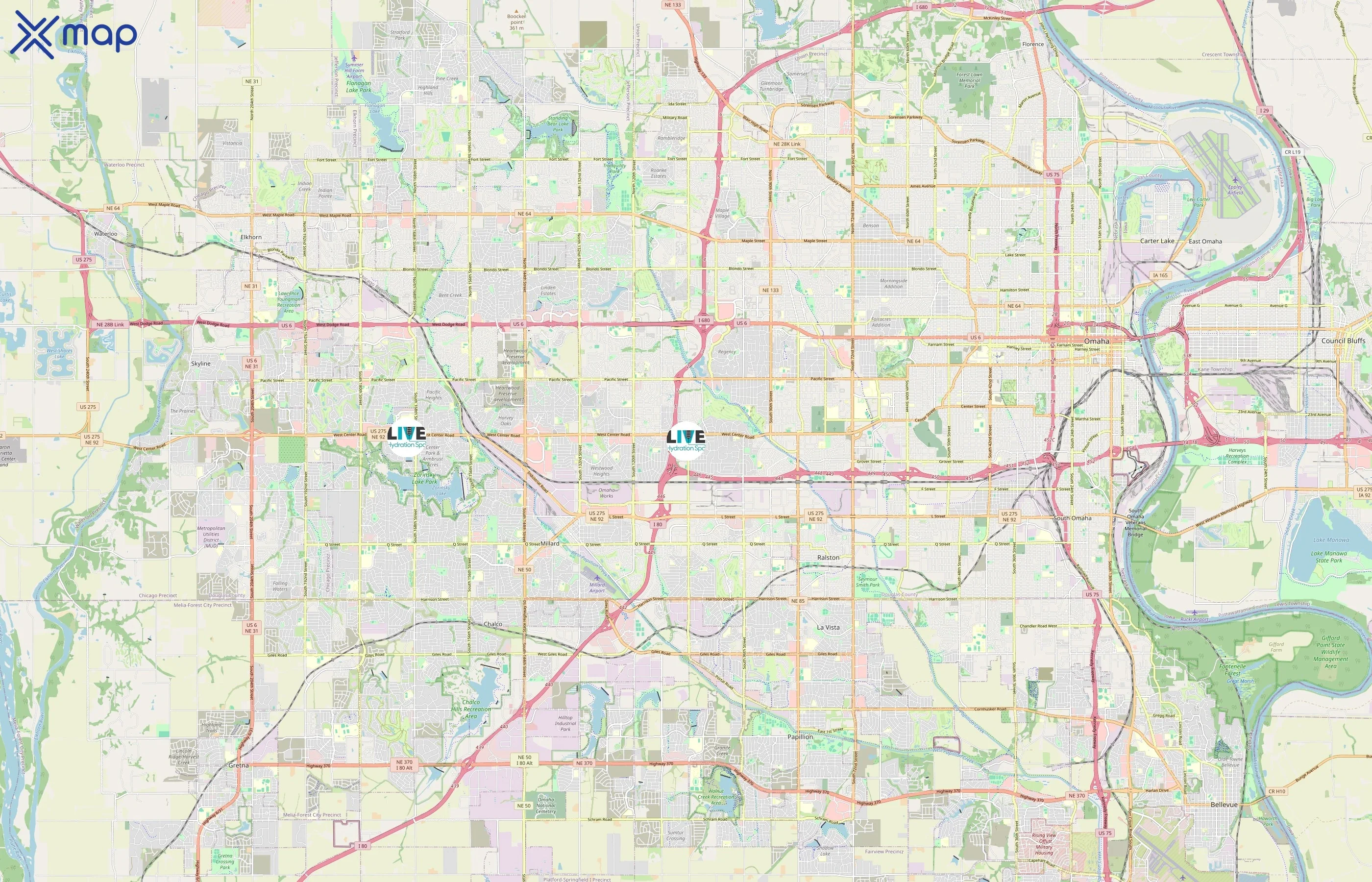 Live Hydration Spa area coverage