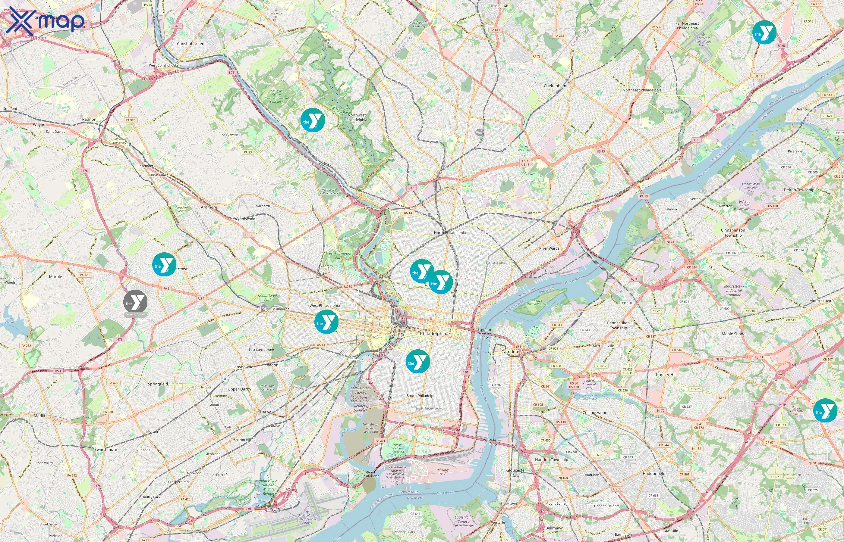 Greater Philadelphia YMCA area coverage