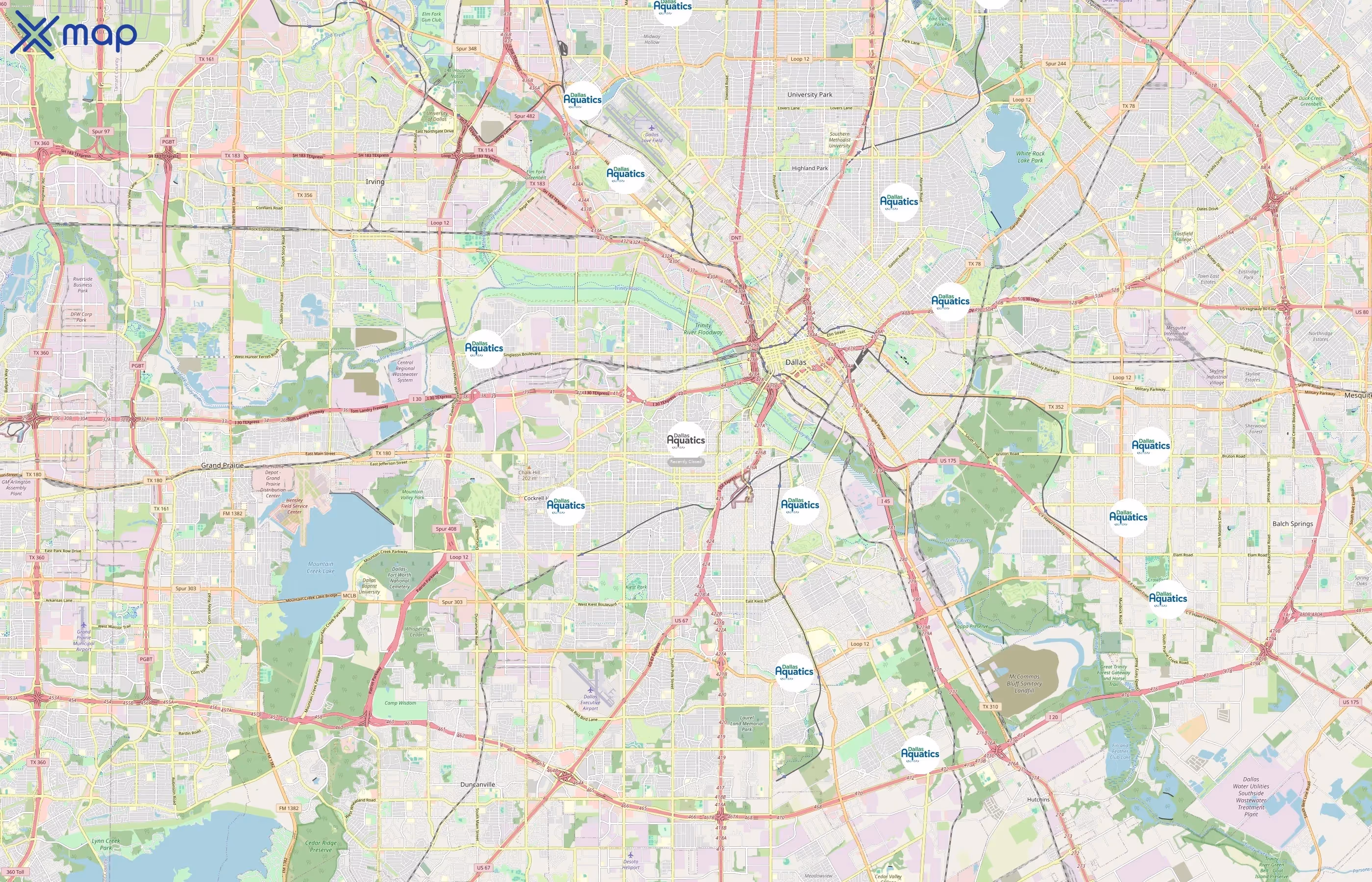 Dallas Aquatics area coverage