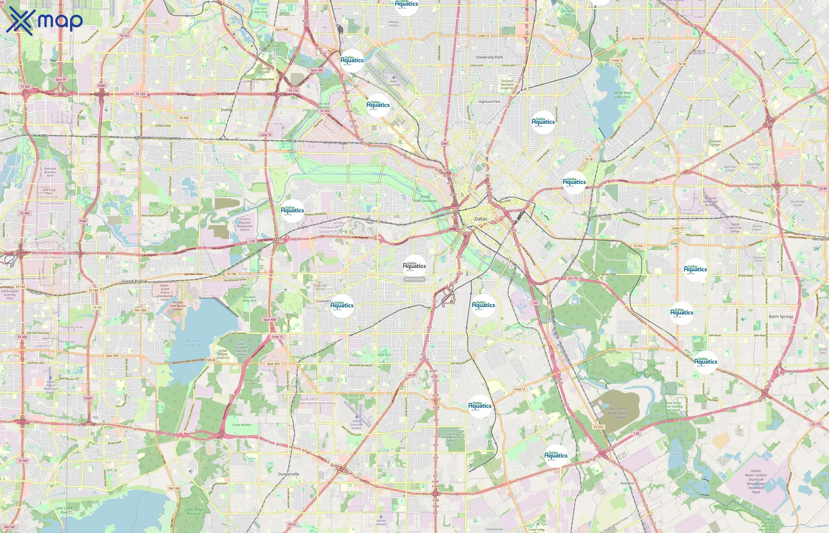 Dallas Aquatics area coverage