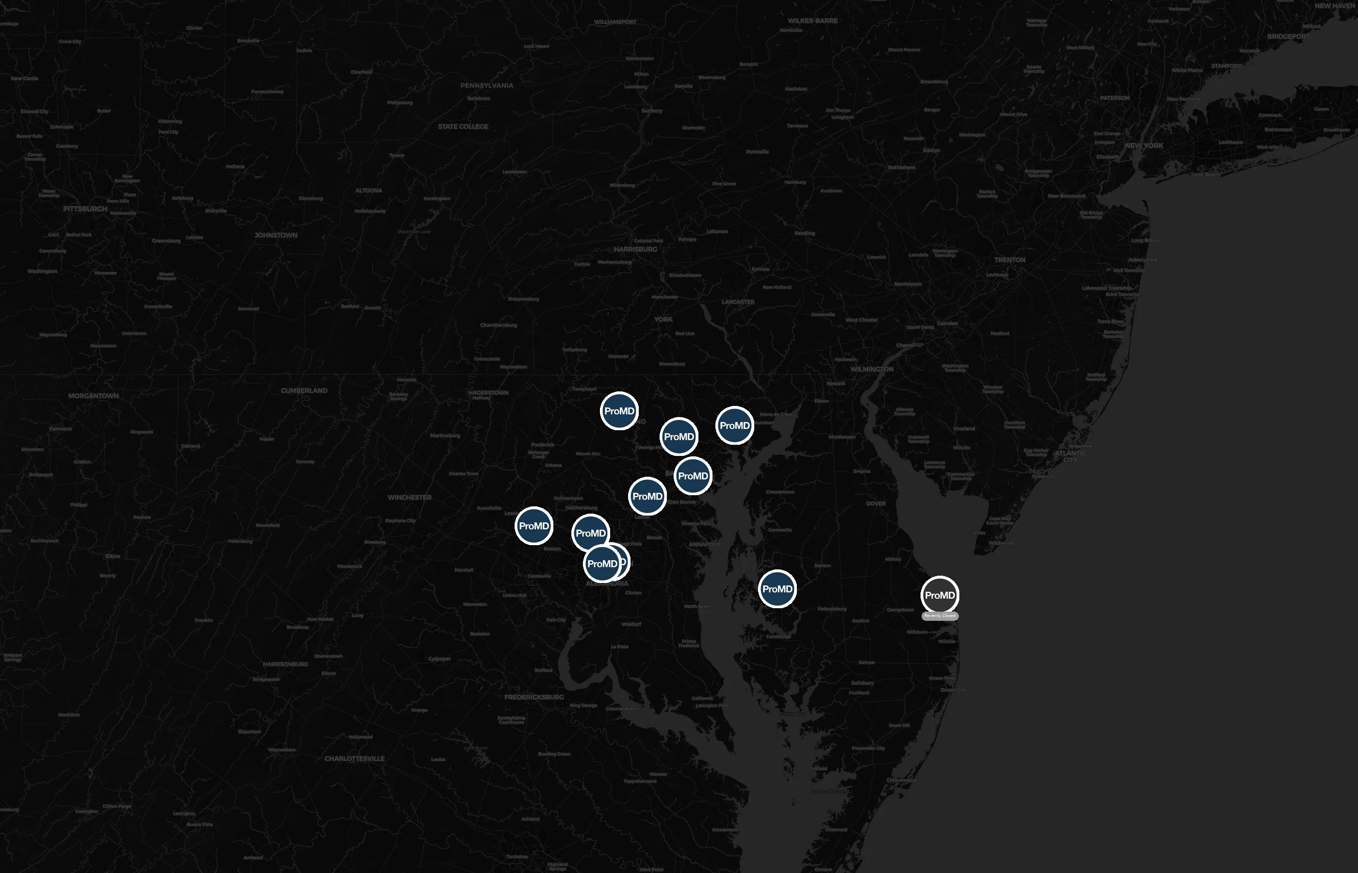 ProMD Health city distribution