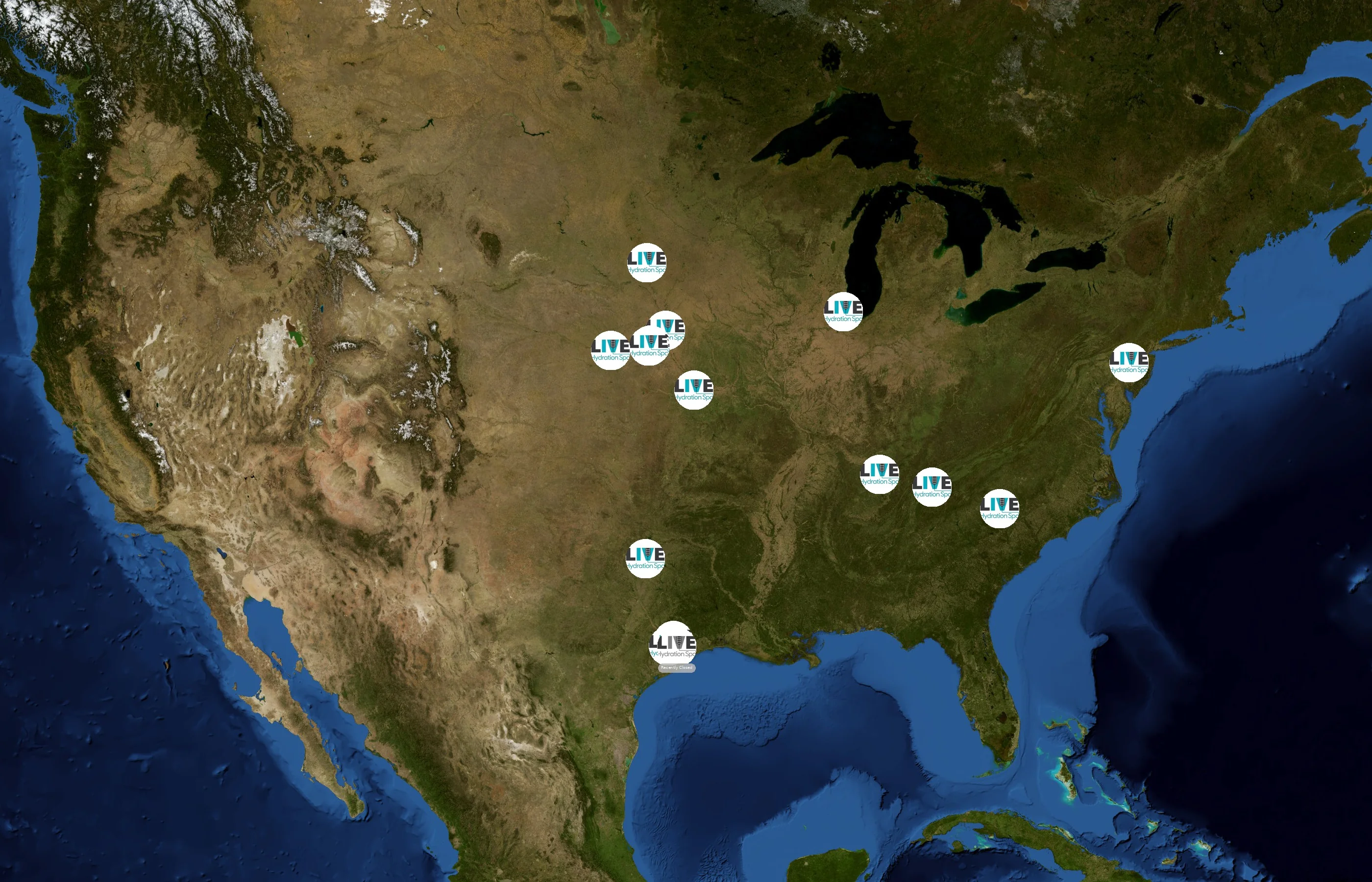 LIVE Hydration Spa state distribution
