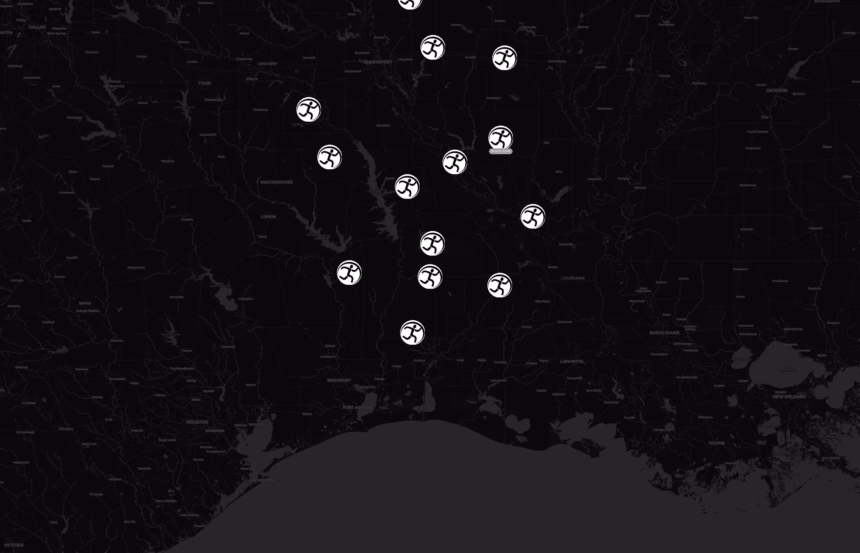 All Hours Fitness city distribution