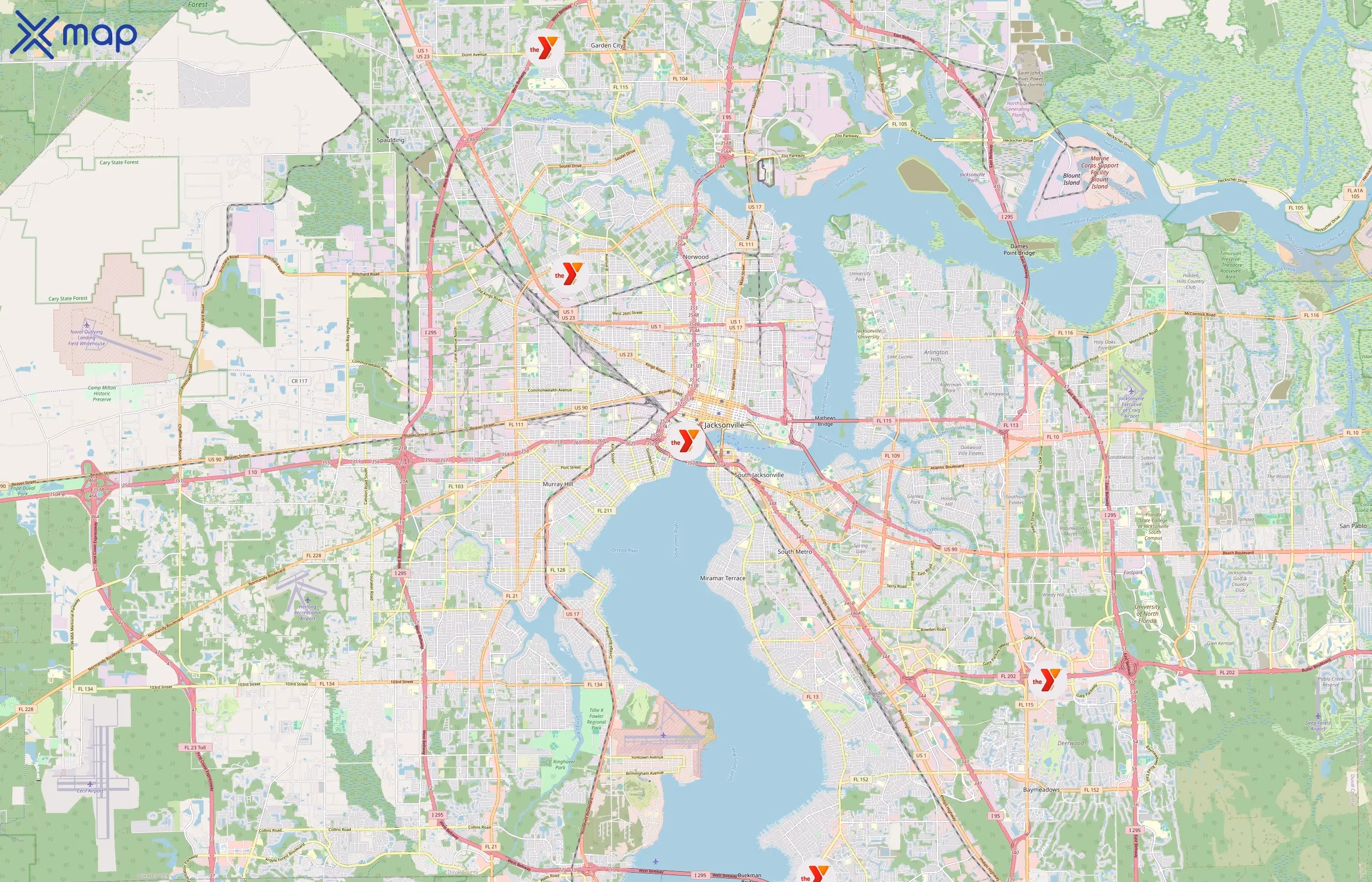 First Coast YMCA area coverage