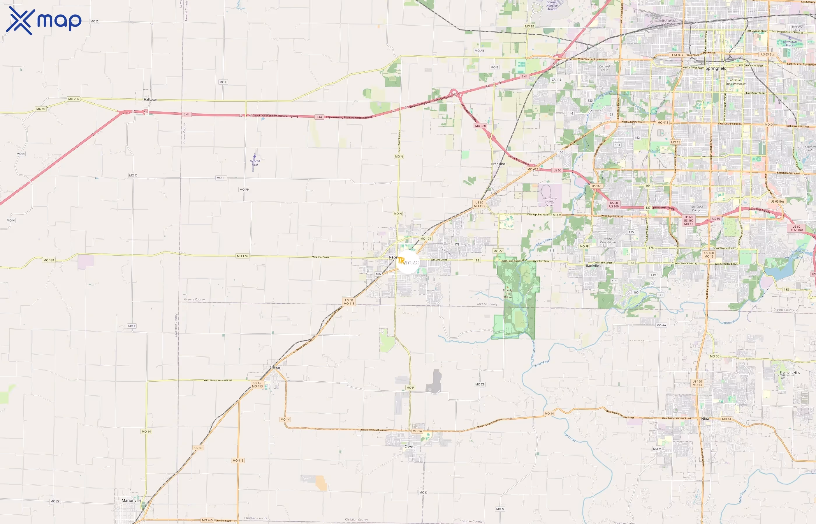 TR Fitness area coverage