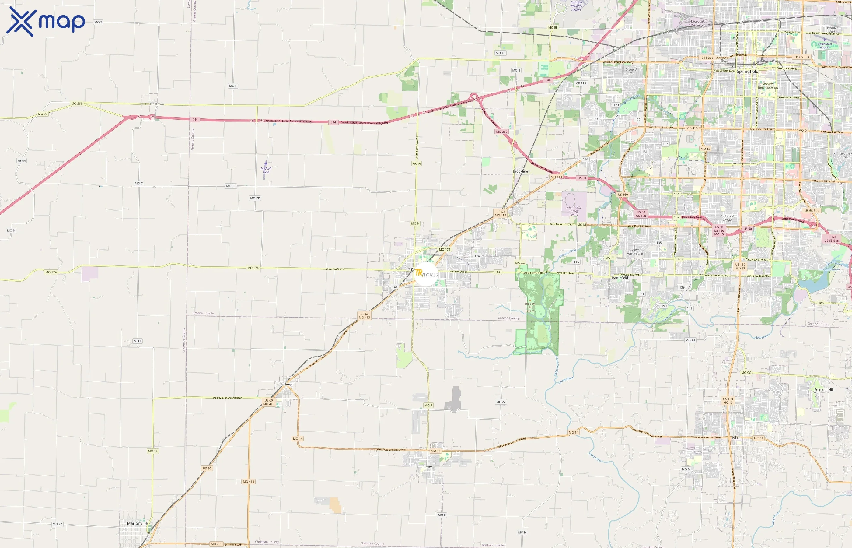 TR Fitness area coverage