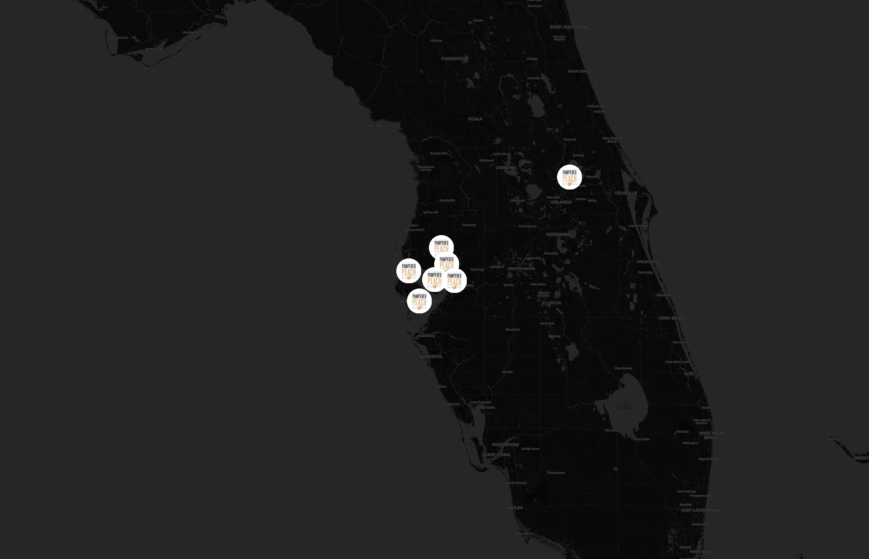 Pampered Peach city distribution