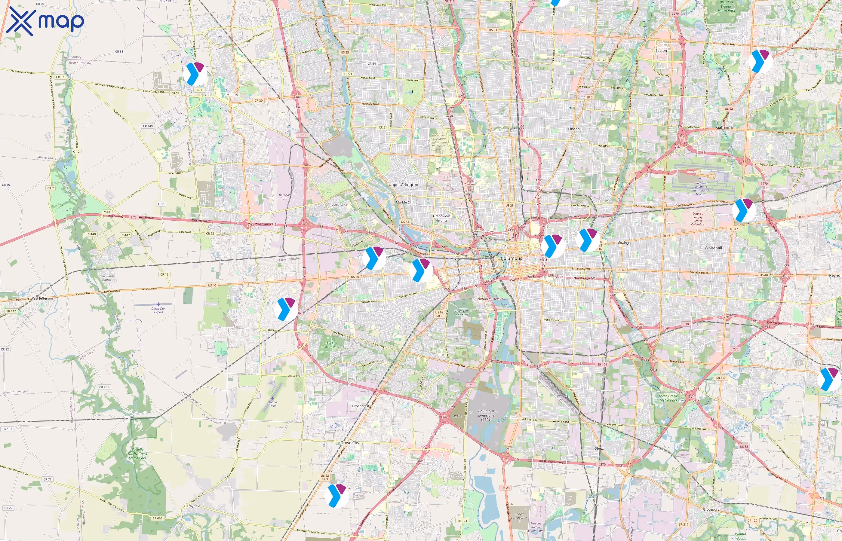 YMCA of Central Ohio area coverage