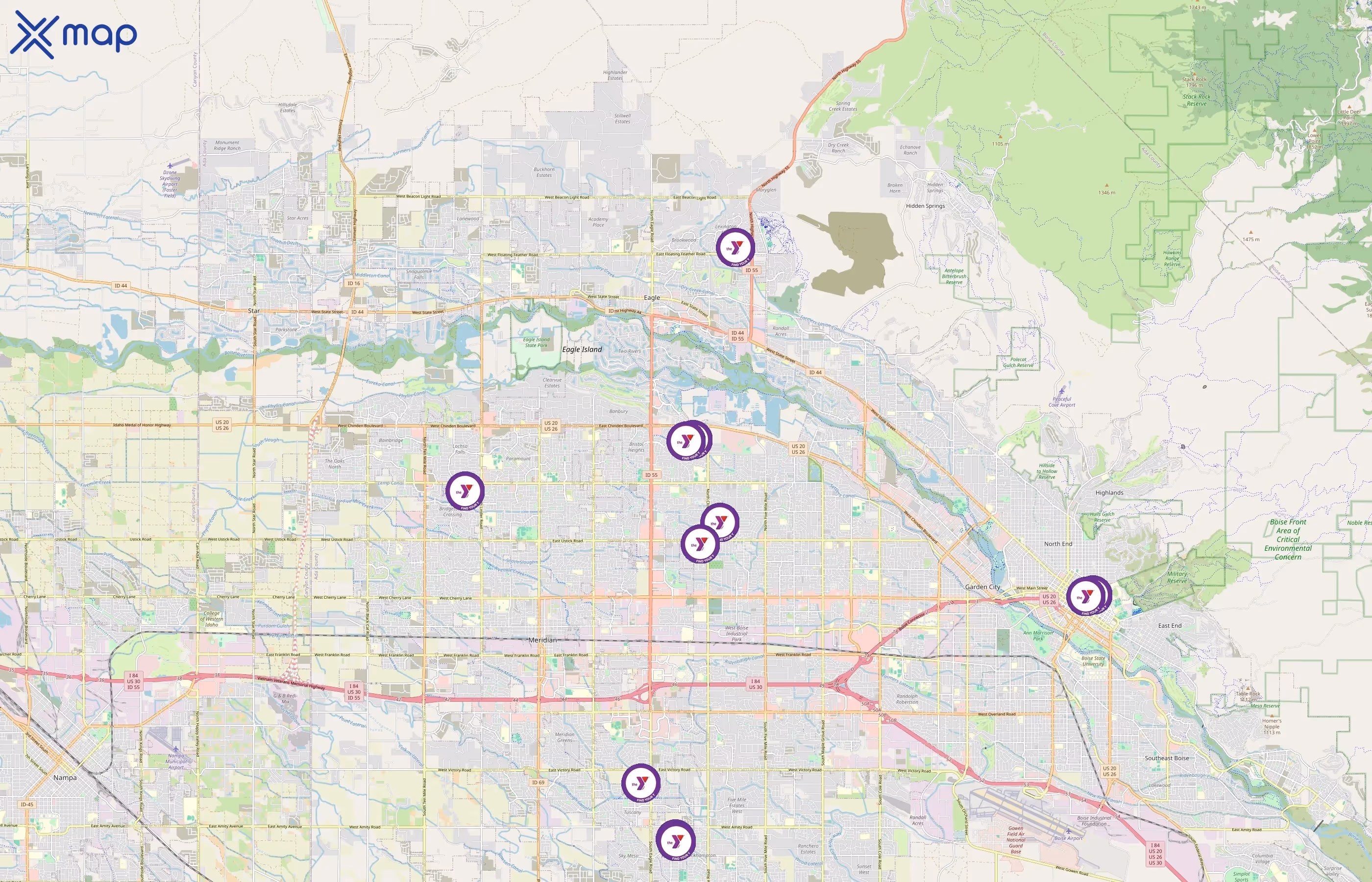 YMCA area coverage