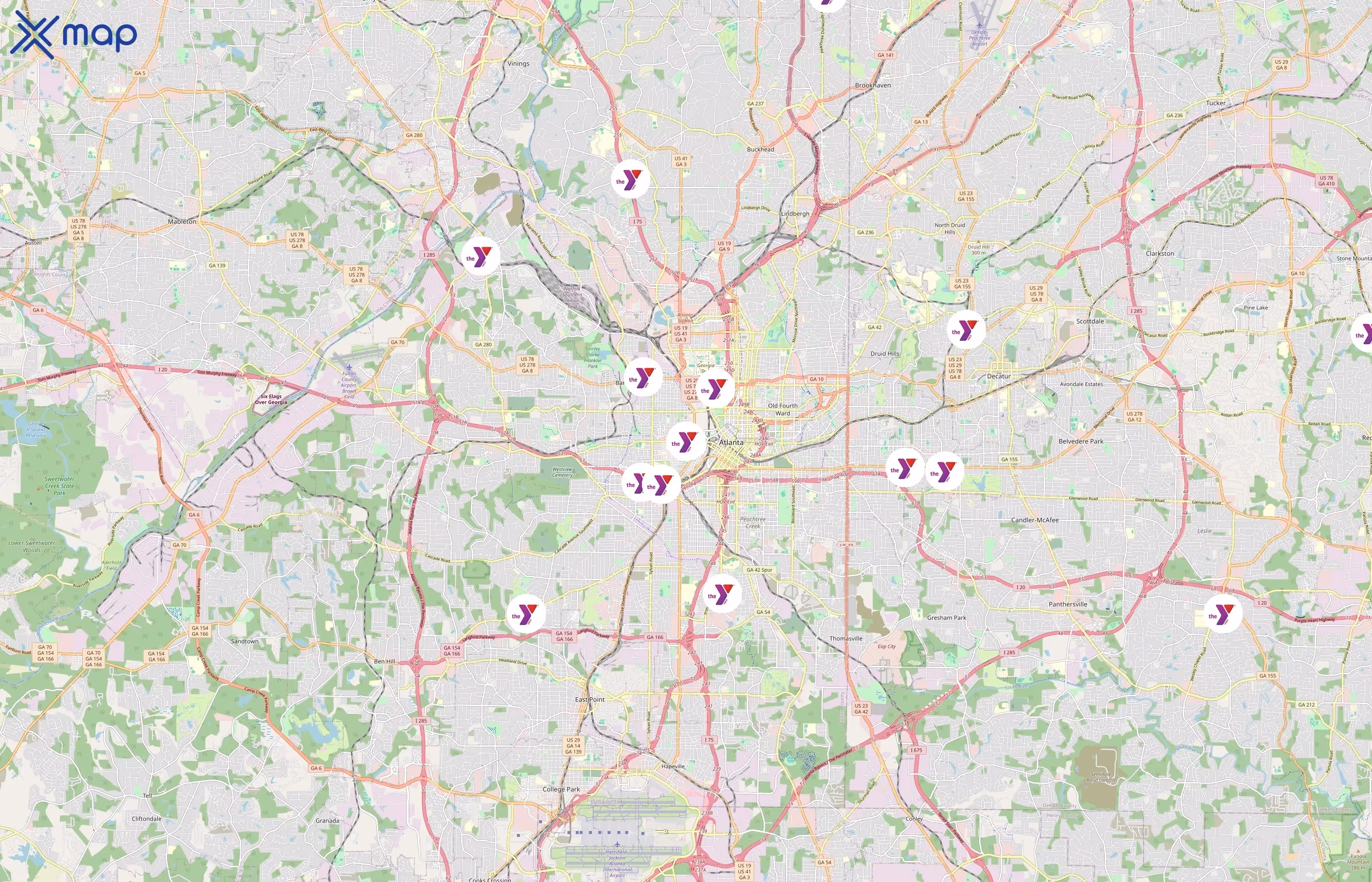 YMCA of Metro Atlanta area coverage