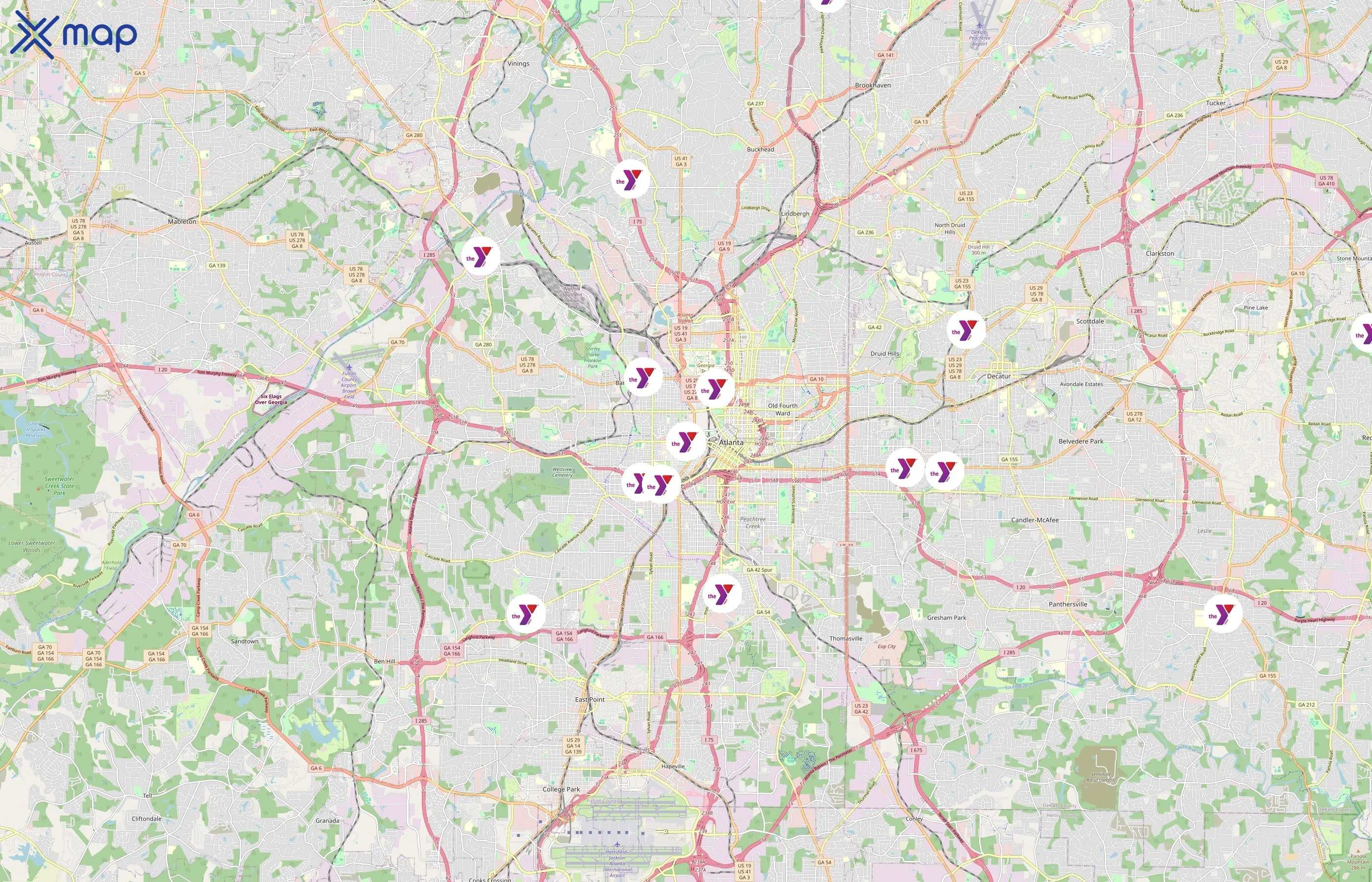 YMCA of Metro Atlanta area coverage