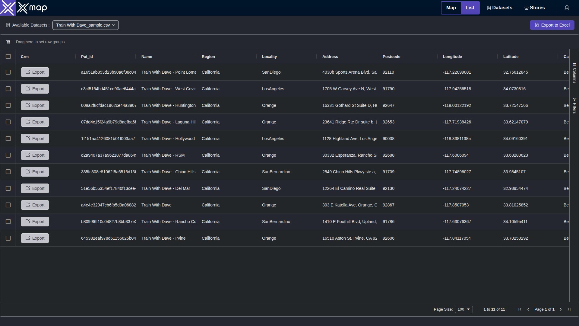 Train With Dave data table