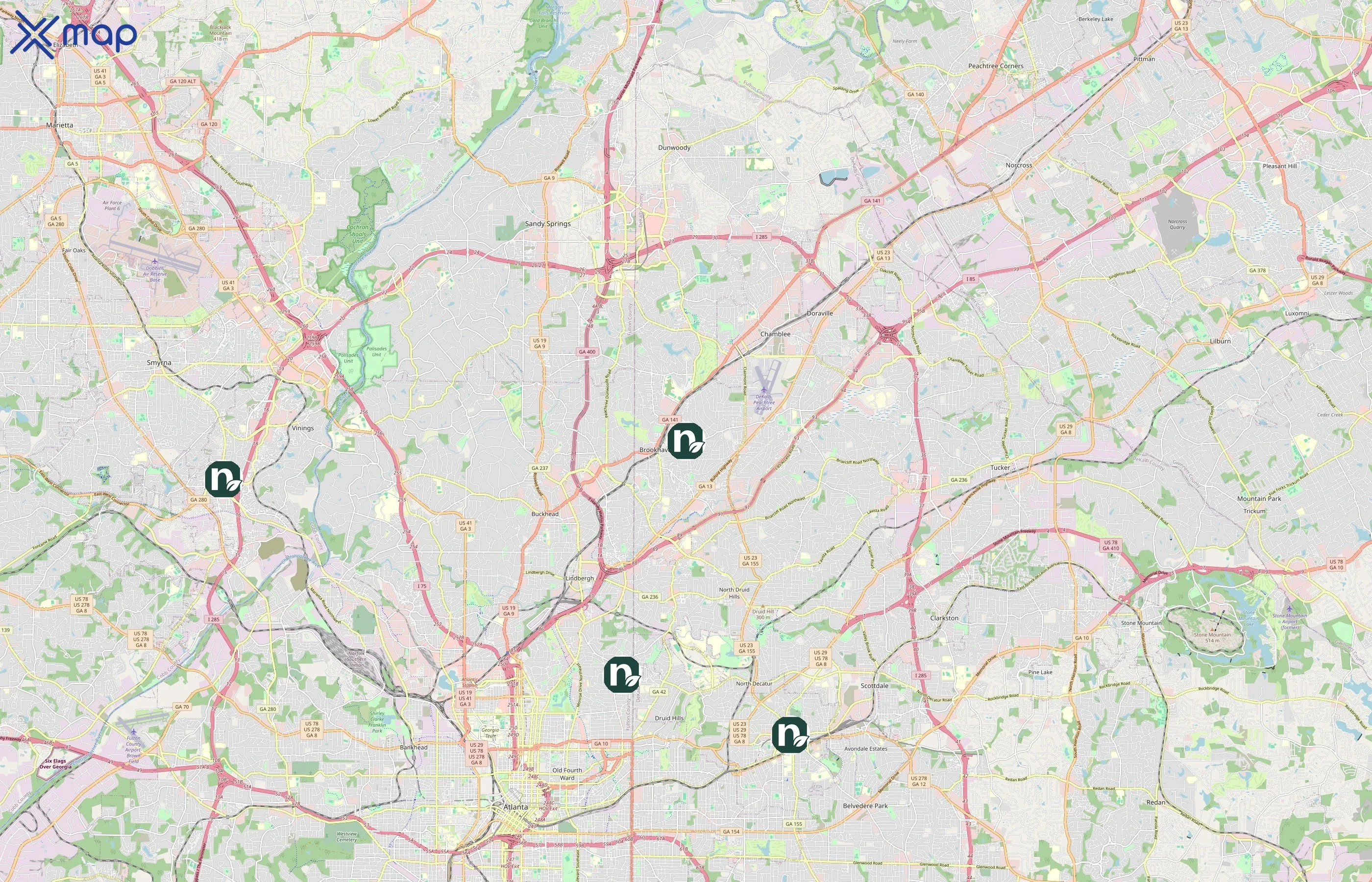 Natural Body Spa + Med Spa area coverage