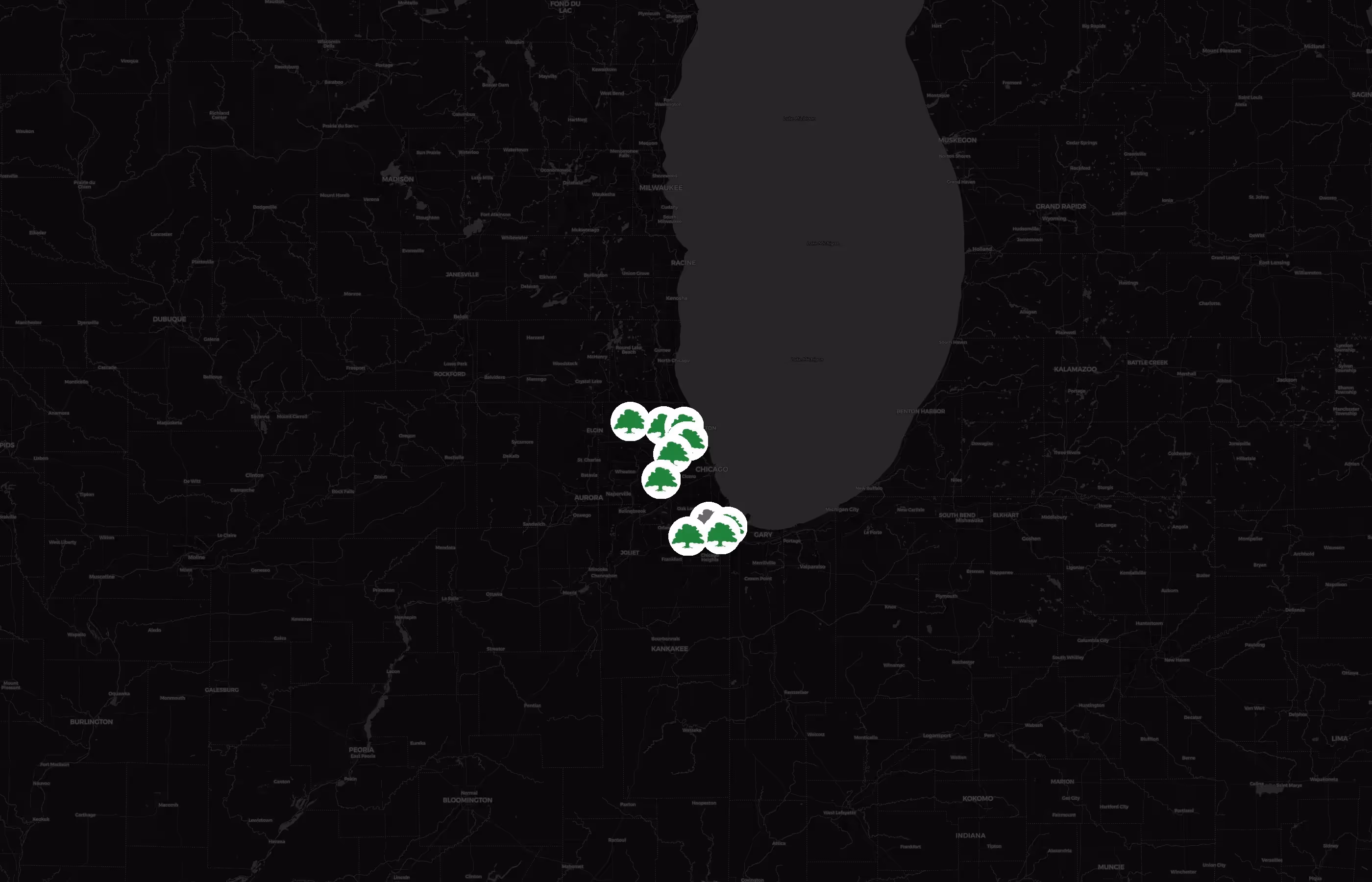 Forest Preserve Golf Courses city distribution