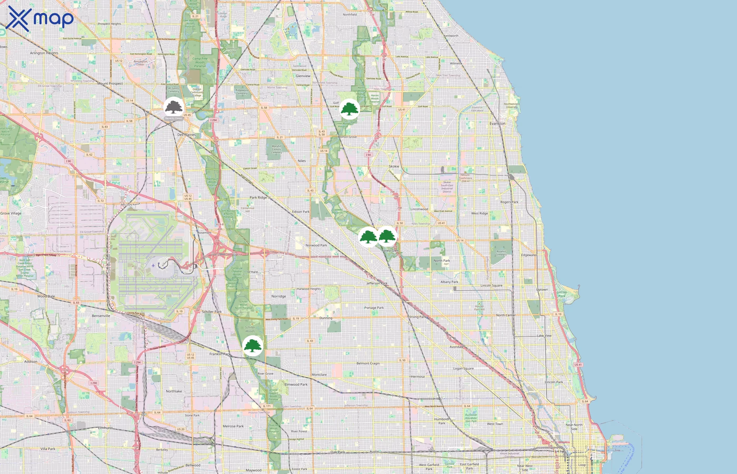 Forest Preserve Golf Courses area coverage