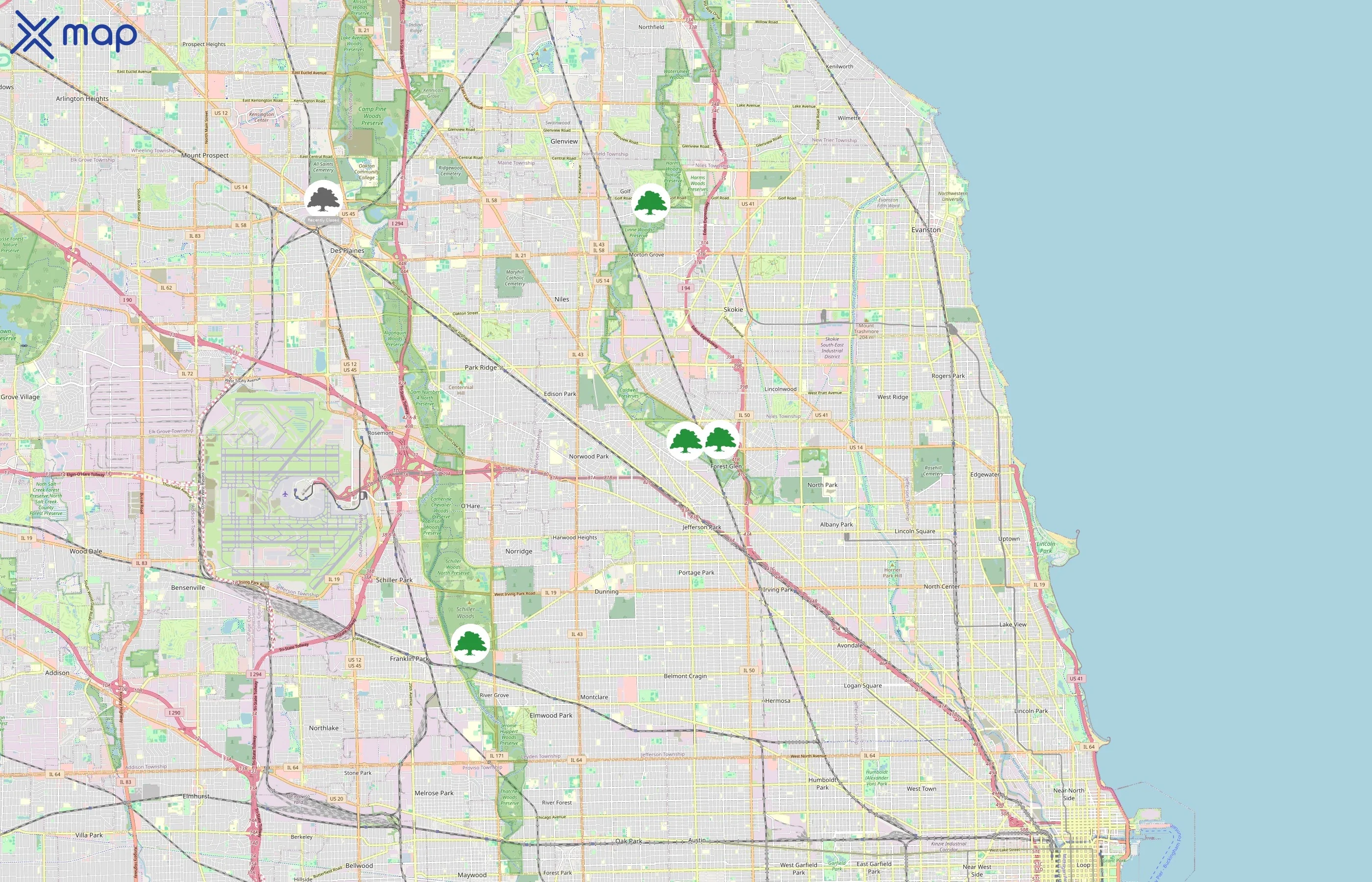 Forest Preserve Golf Courses area coverage