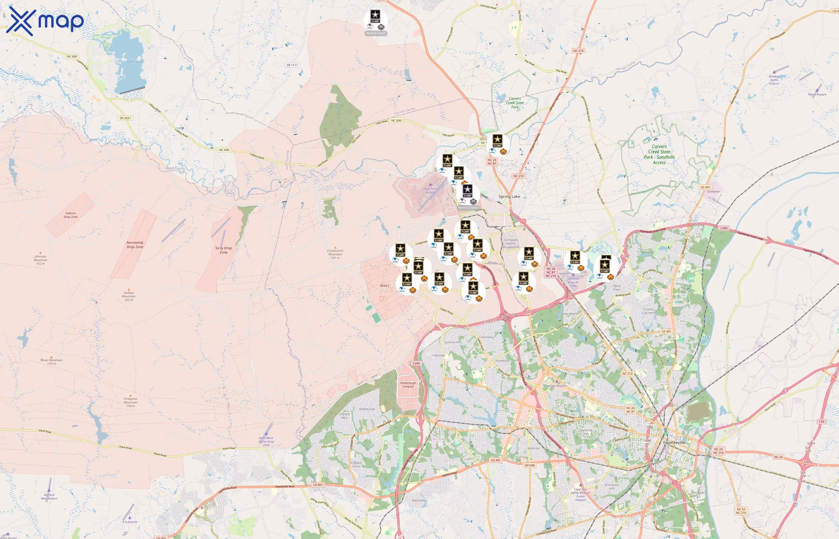 Fort Bragg MWR area coverage