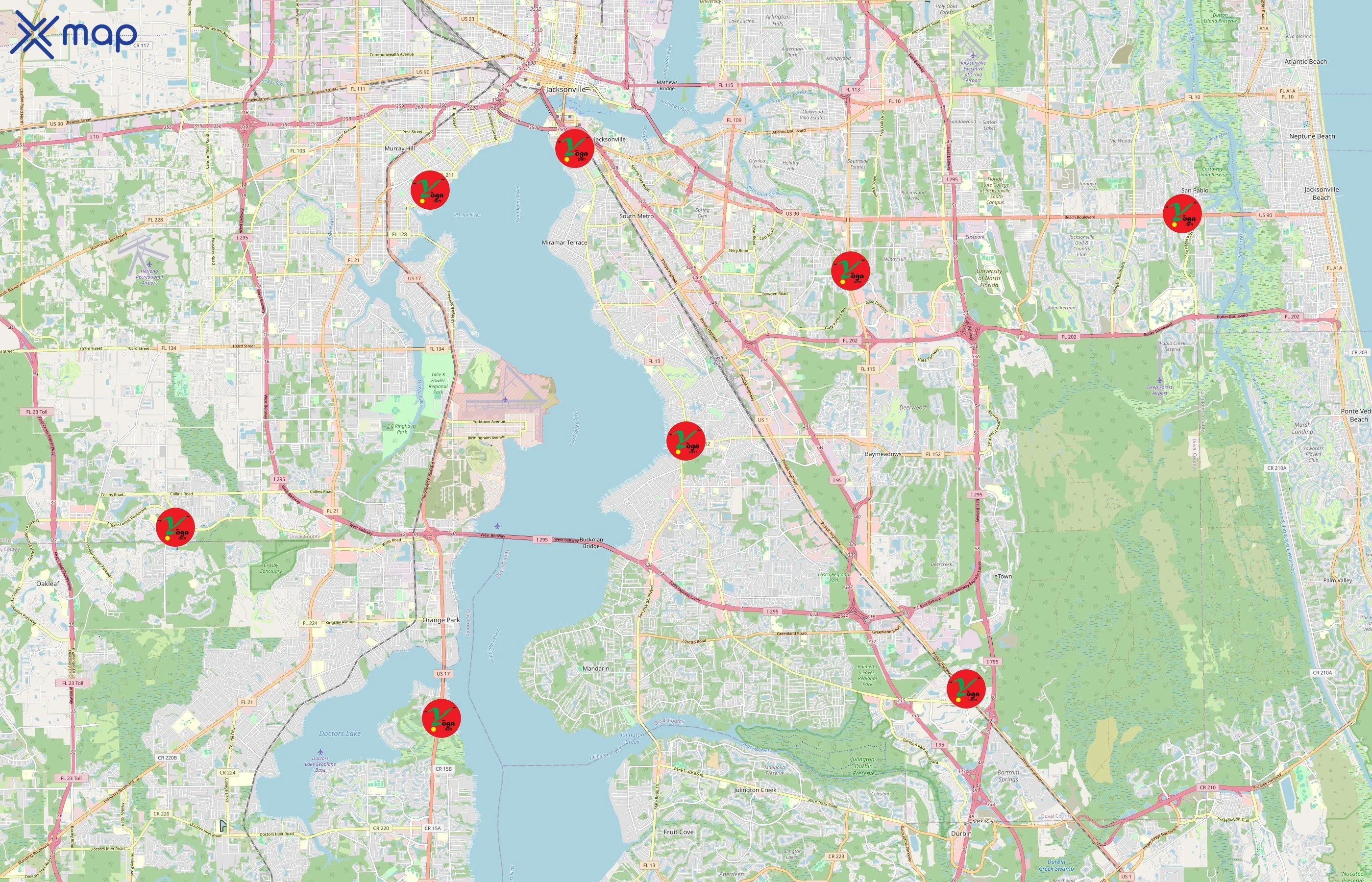 Yoga Den area coverage