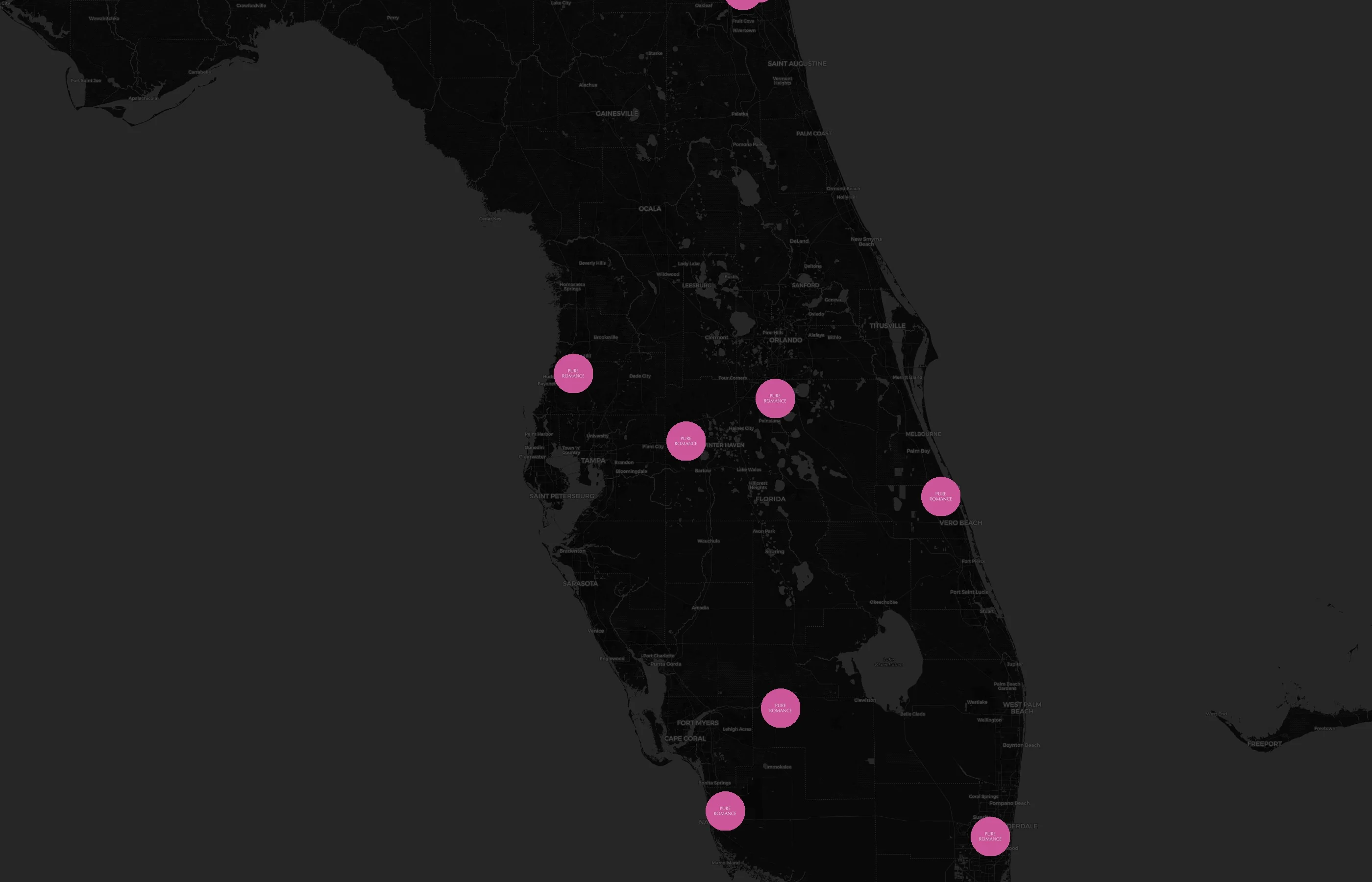 Pure Romance city distribution