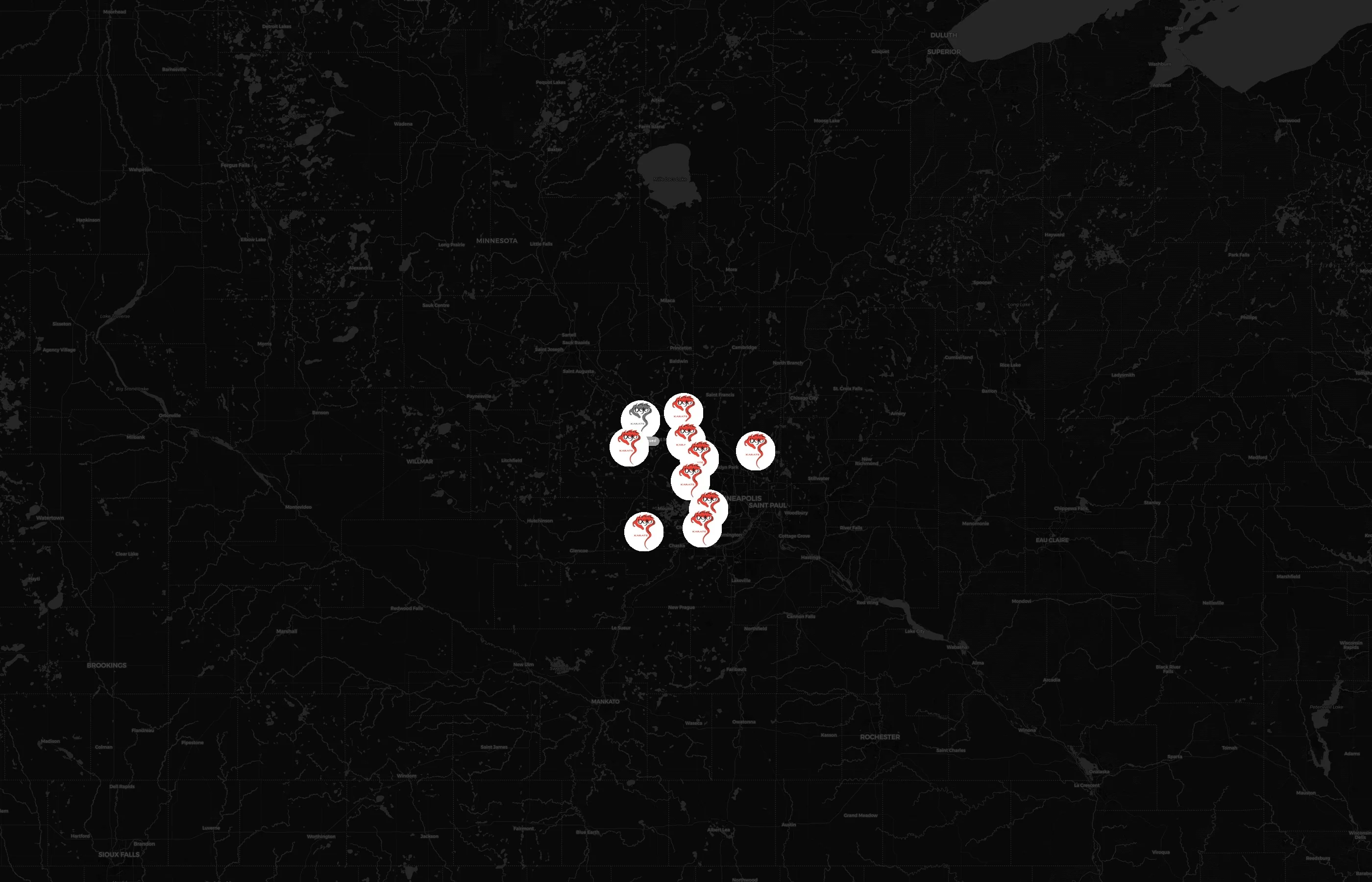 Dojo Karate city distribution