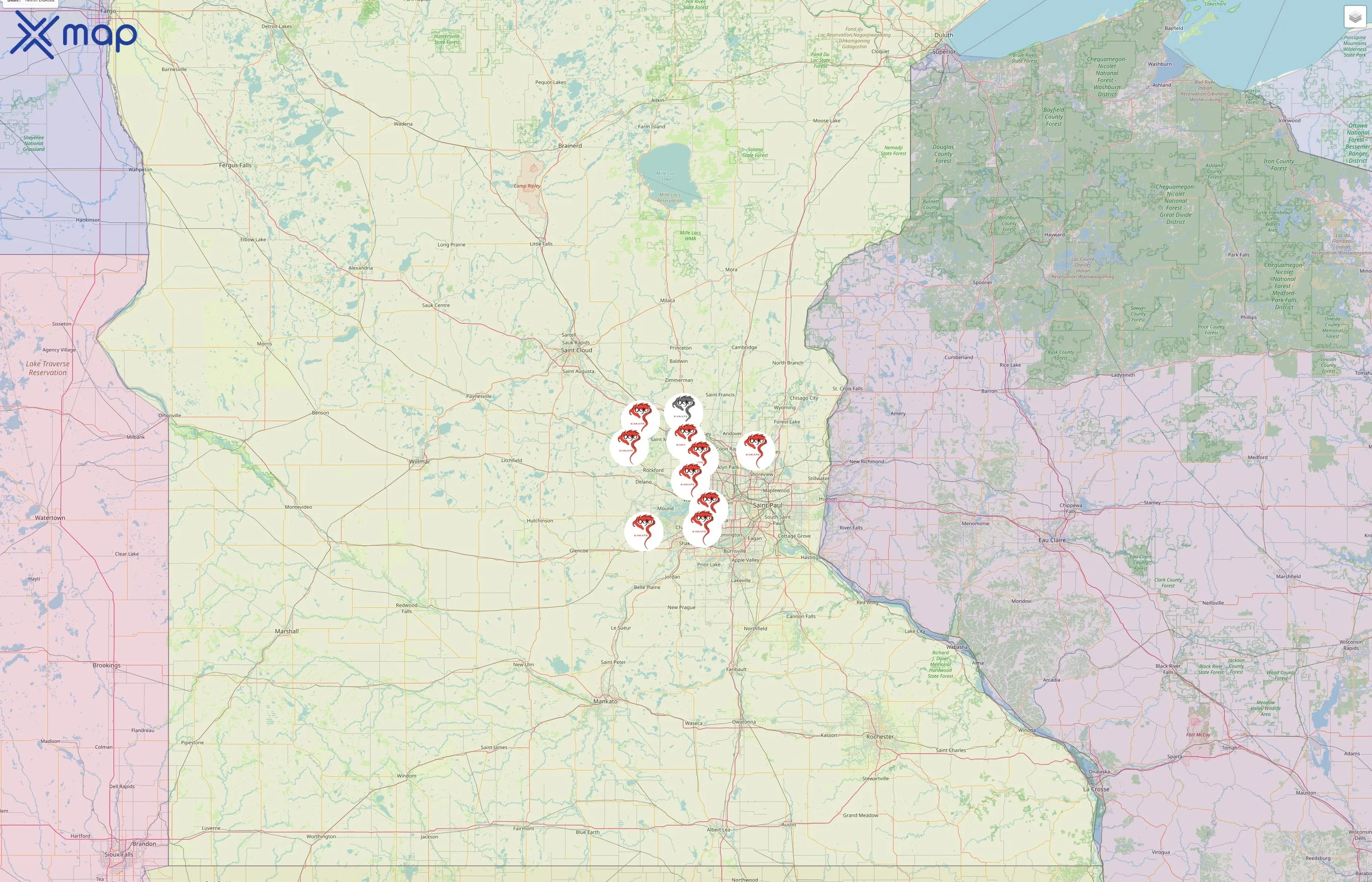 Dojo Karate street hotspots