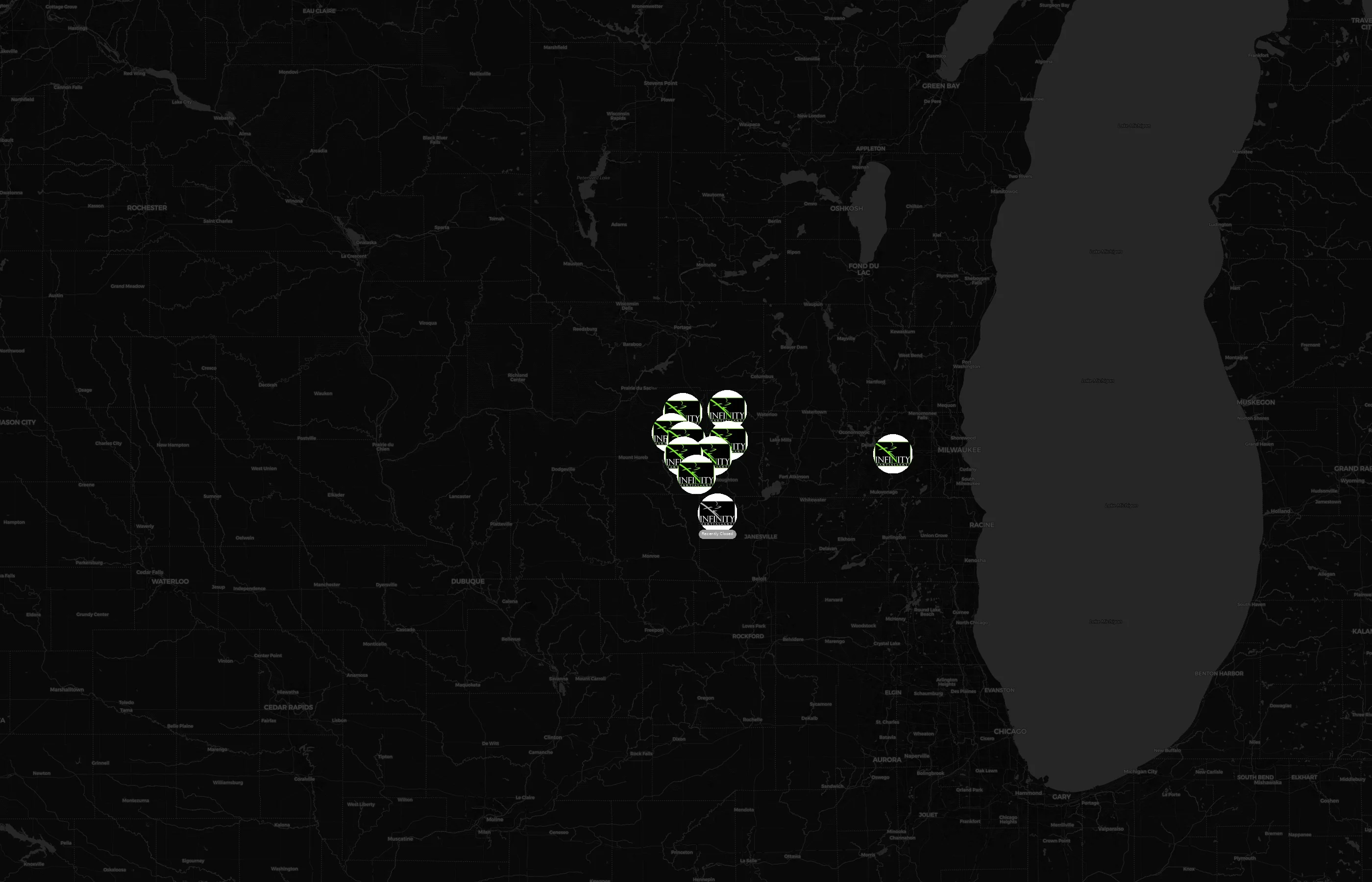 Infinity Martial Arts city distribution