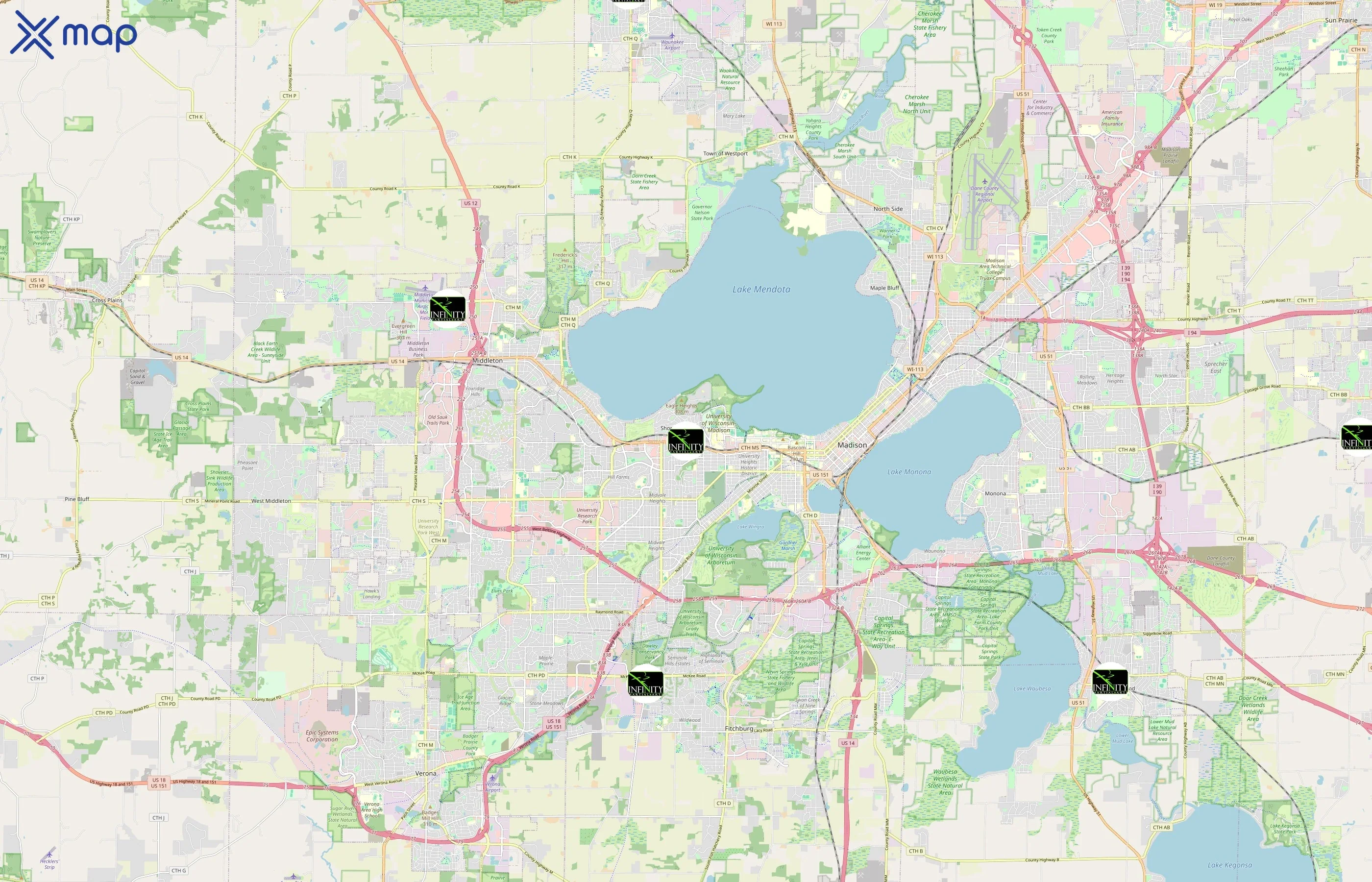 Infinity Martial Arts area coverage