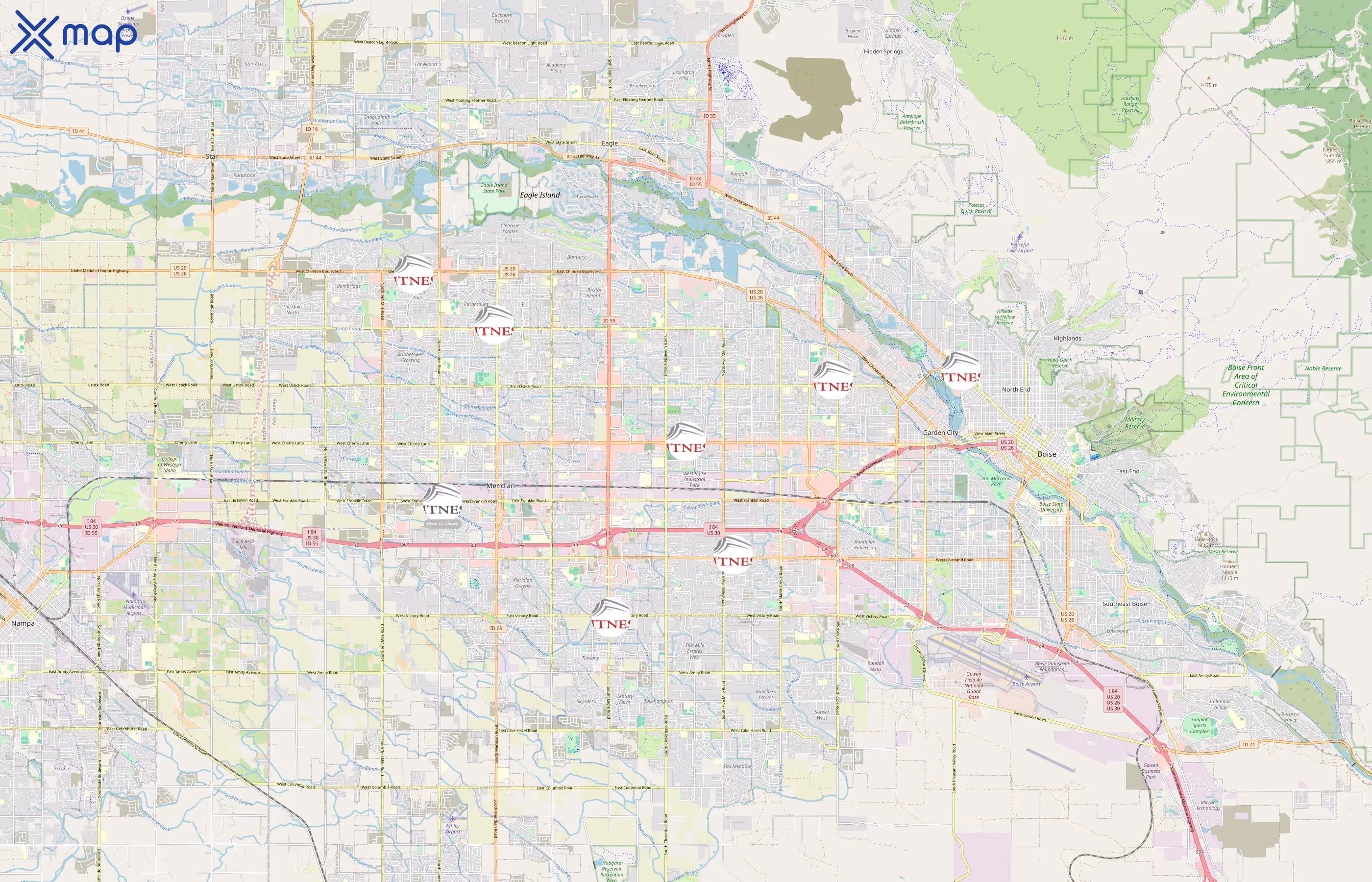 Idaho Fitness Factory area coverage